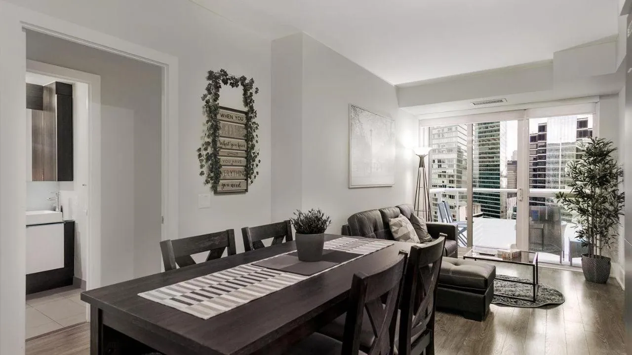 Living room in Skyline Suites - Walk to MTCC, ACC, Rogers Centre & Entertainment District