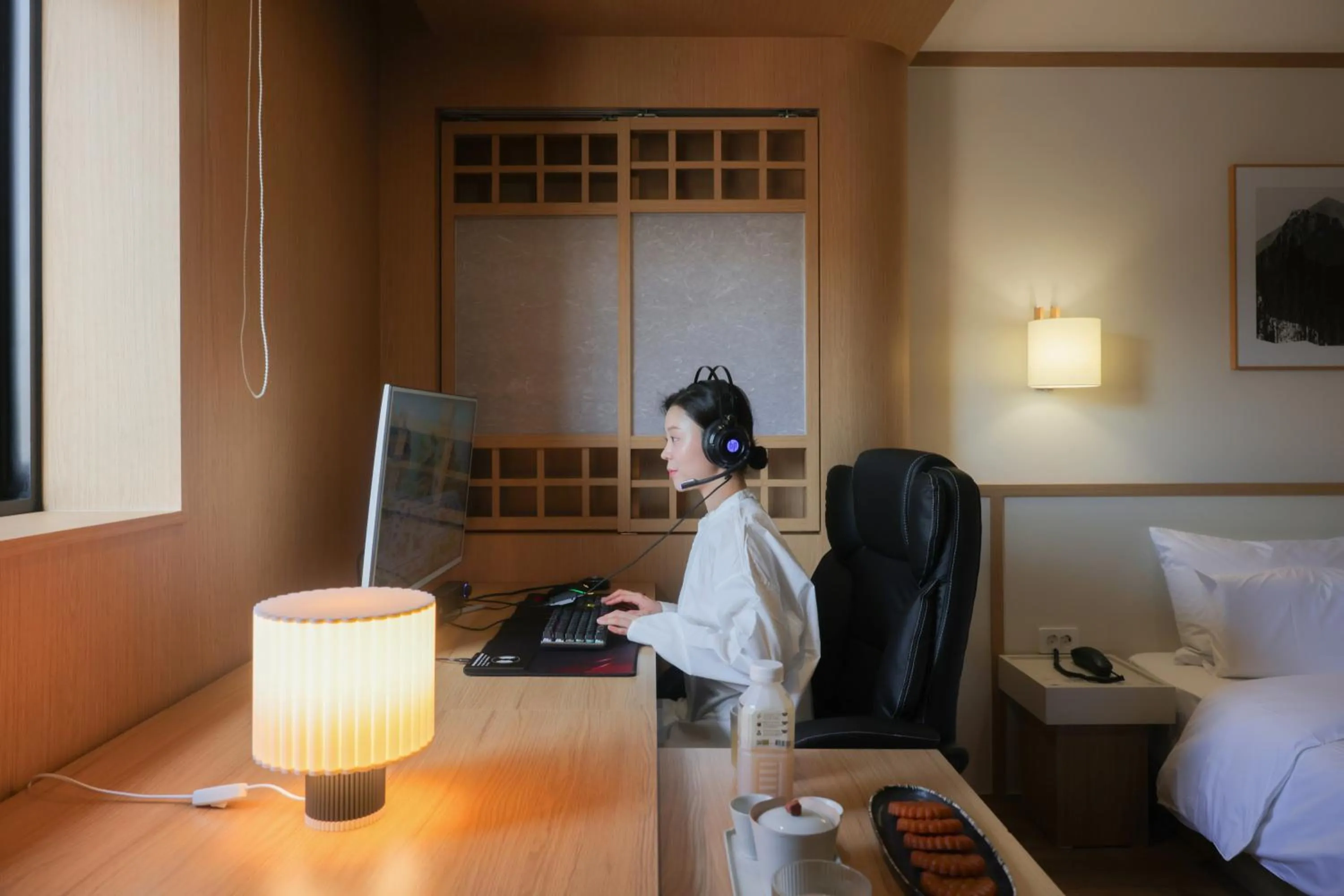 Bed in AanK Hotel & Spa Pyeongtaek