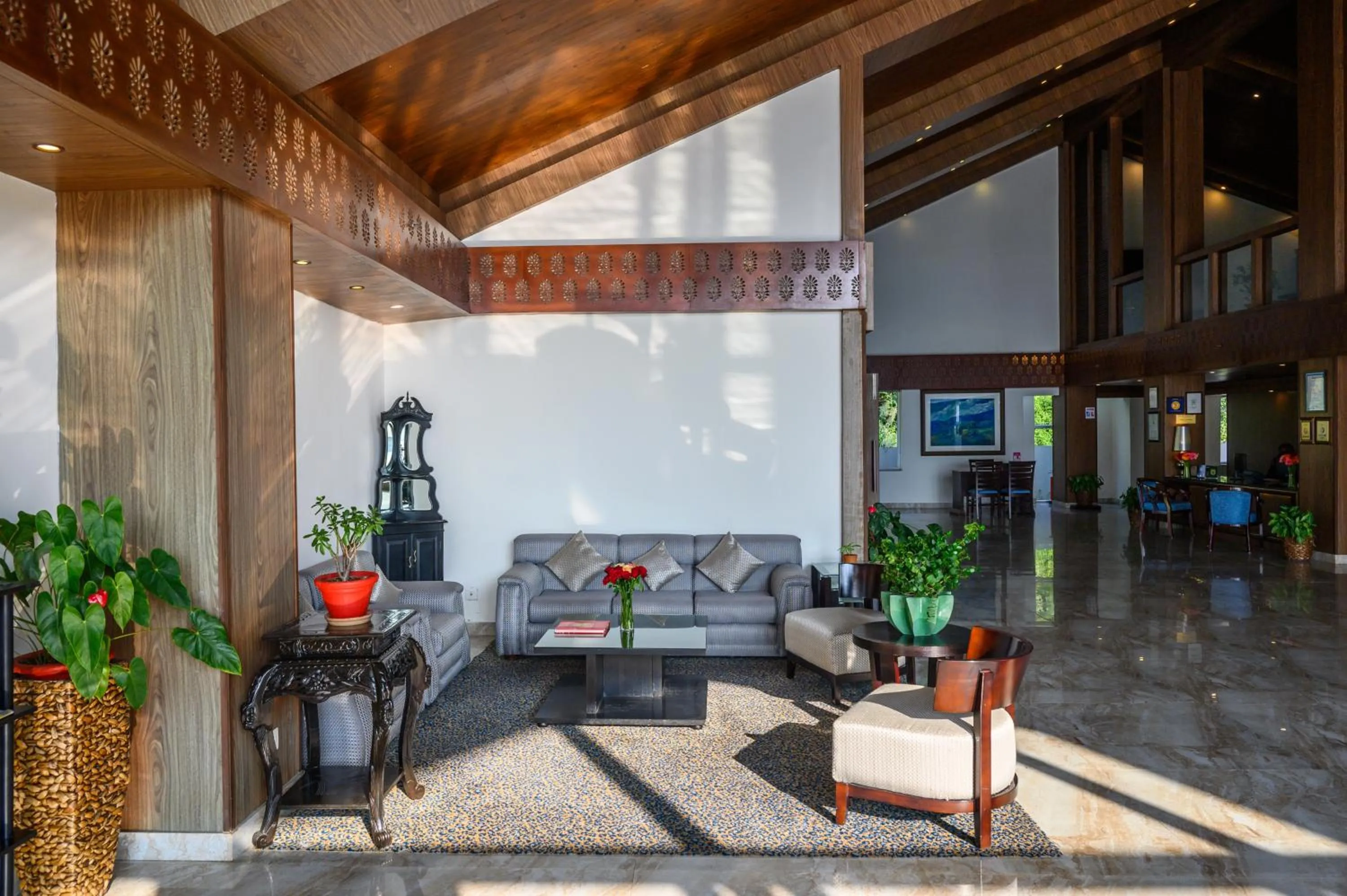 Seating area in Sinclairs Retreat Kalimpong