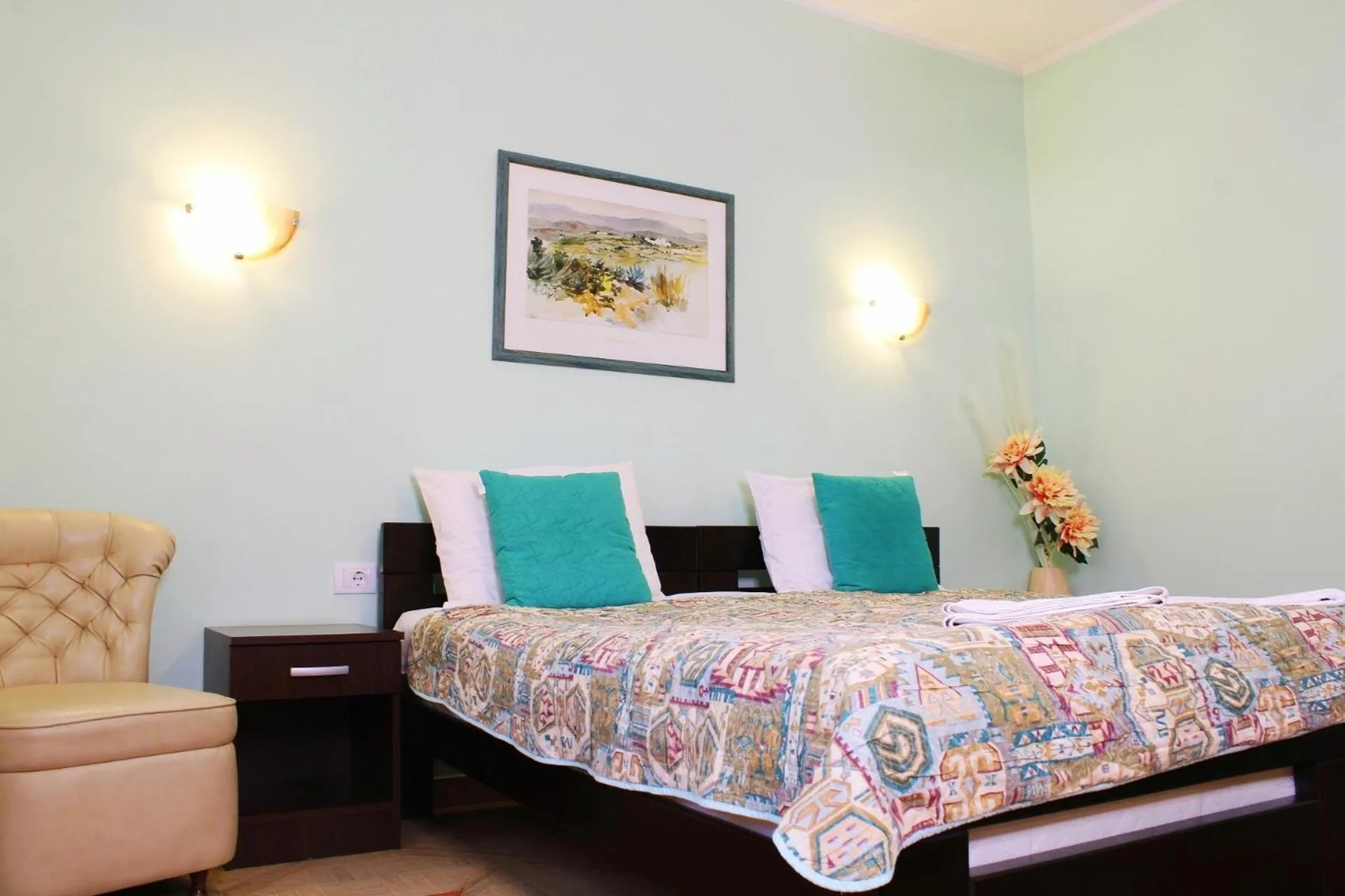 Bed in Apartments Paradisos