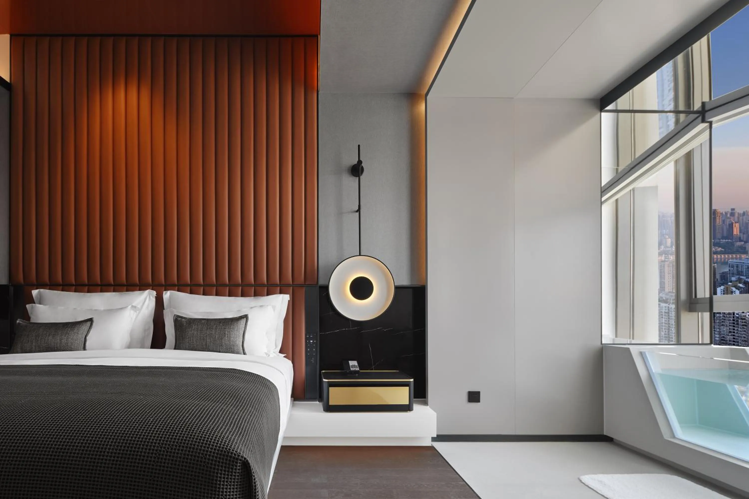 Bed in ISEYA Panoramic Hotel Chongqing Jiefangbei Raffles Plaza