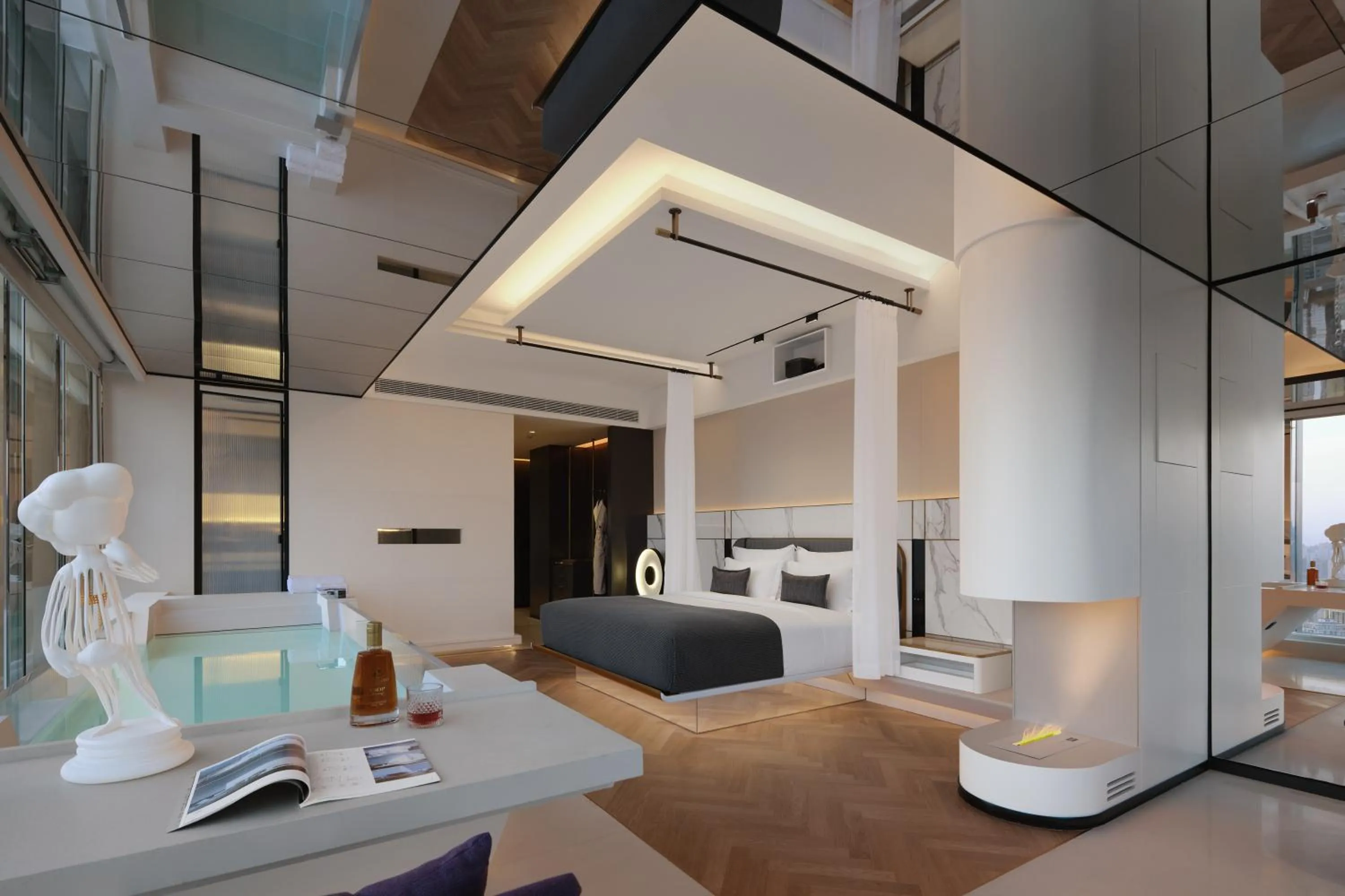 Bed in ISEYA Panoramic Hotel Chongqing Jiefangbei Raffles Plaza