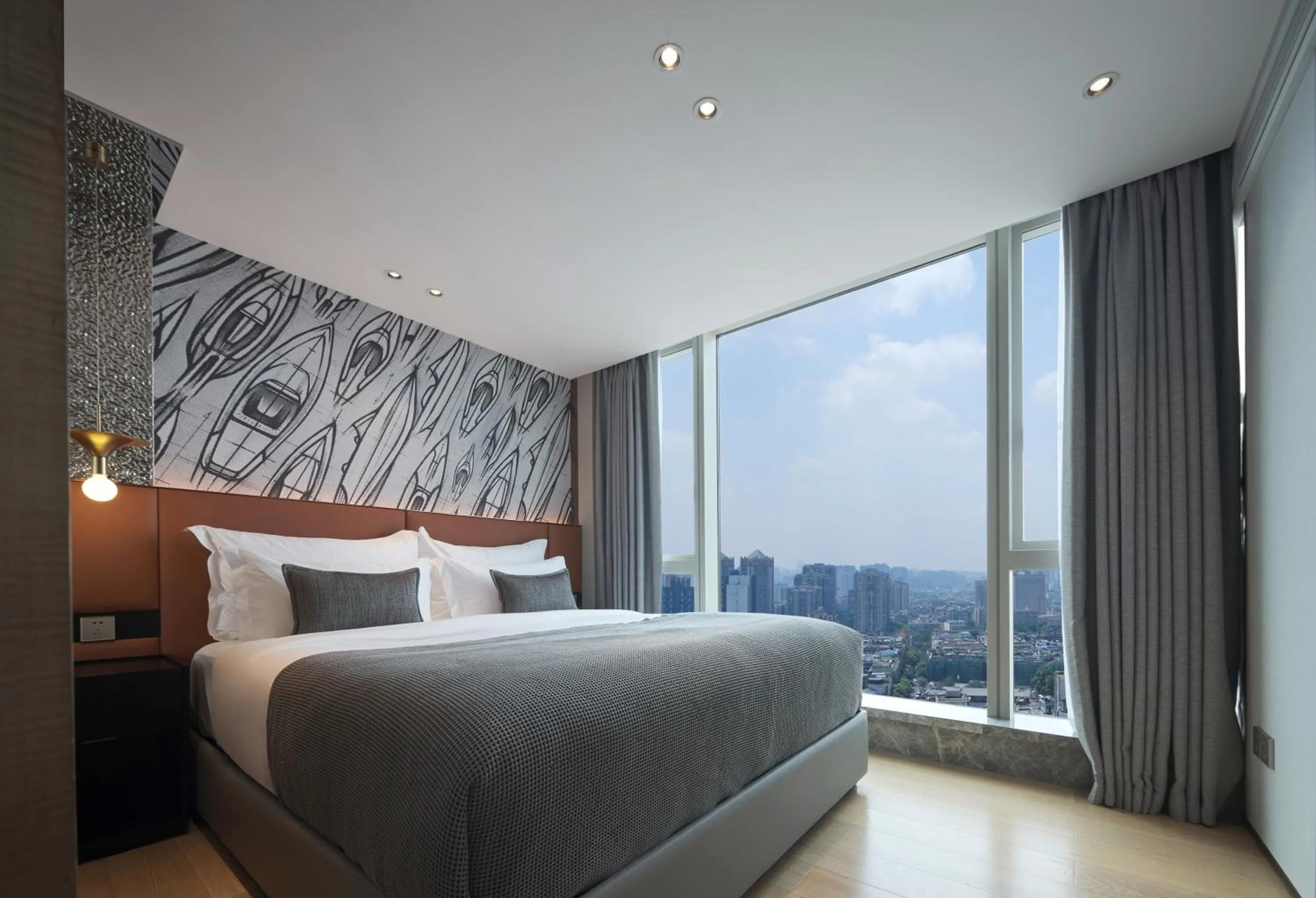 Bed in ISEYA Serviced Apart-ment Chengdu Taikoo Li Flagship