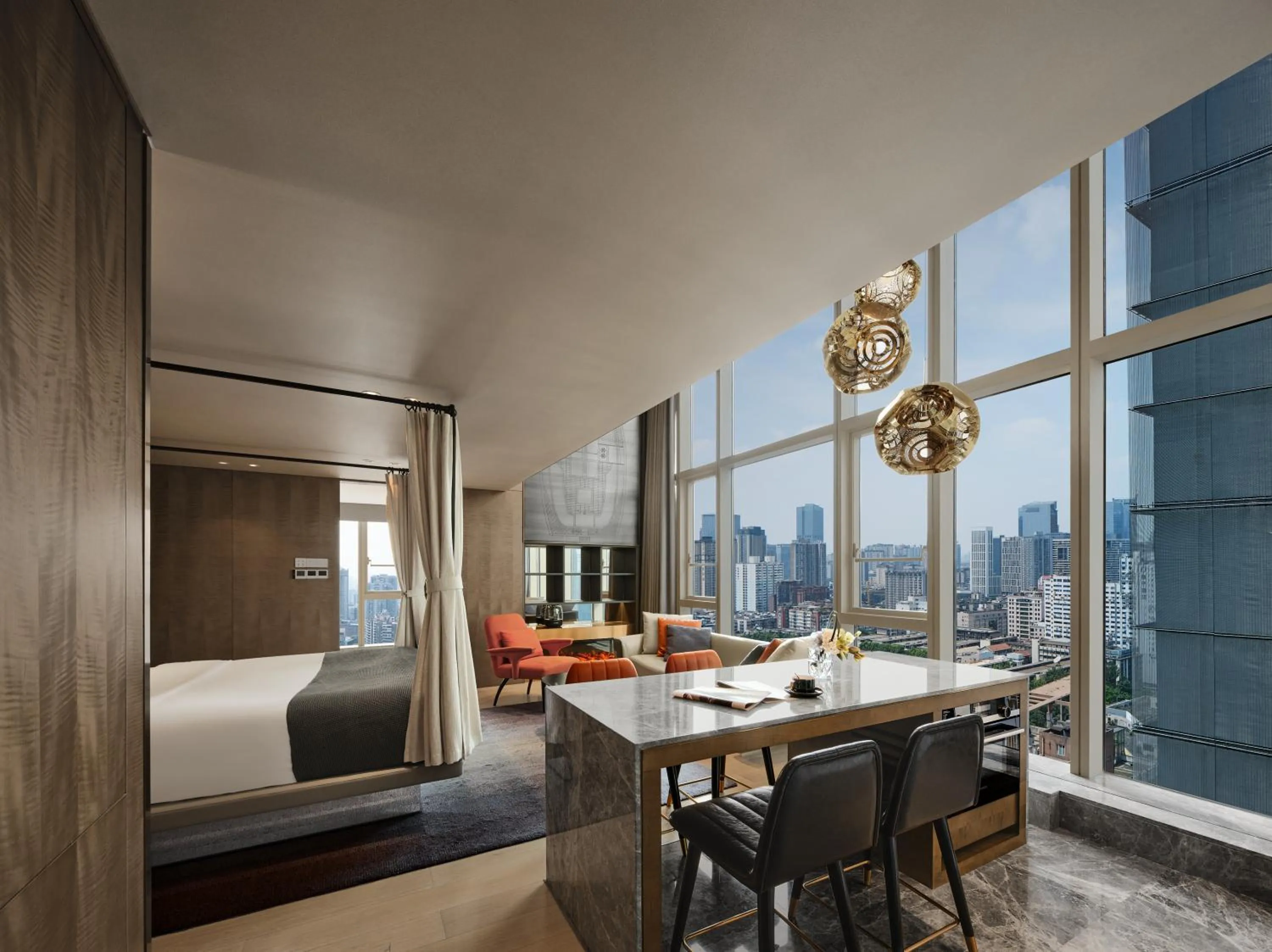 Living room in ISEYA Serviced Apart-ment Chengdu Taikoo Li Flagship