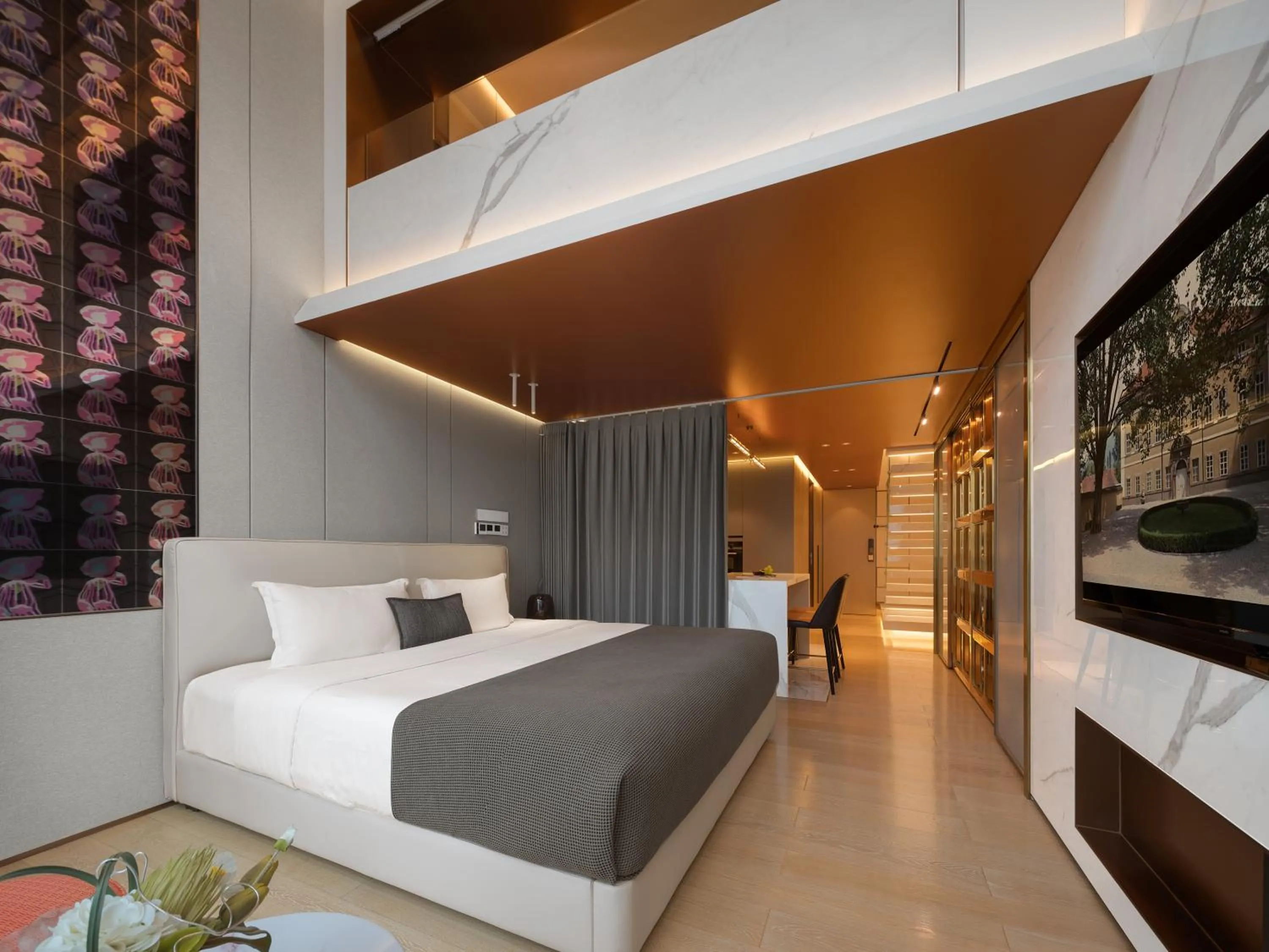 Bed in ISEYA Serviced Apart-ment Chengdu Taikoo Li Flagship