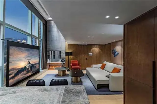 Living room, Bed in ISEYA Serviced Apart-ment Chengdu Taikoo Li Flagship