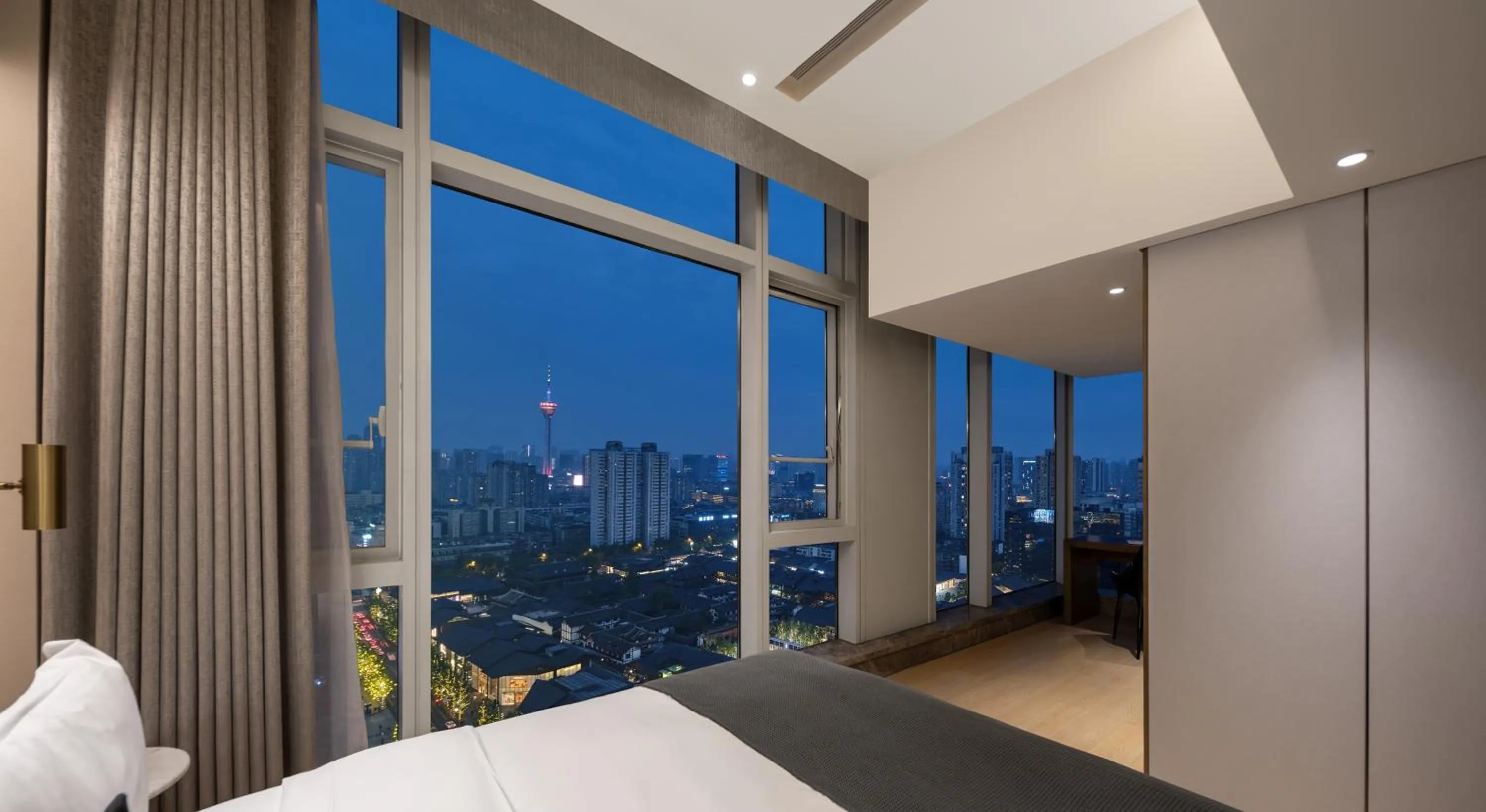 Photo of the whole room, Bed in ISEYA Serviced Apart-ment Chengdu Taikoo Li Flagship