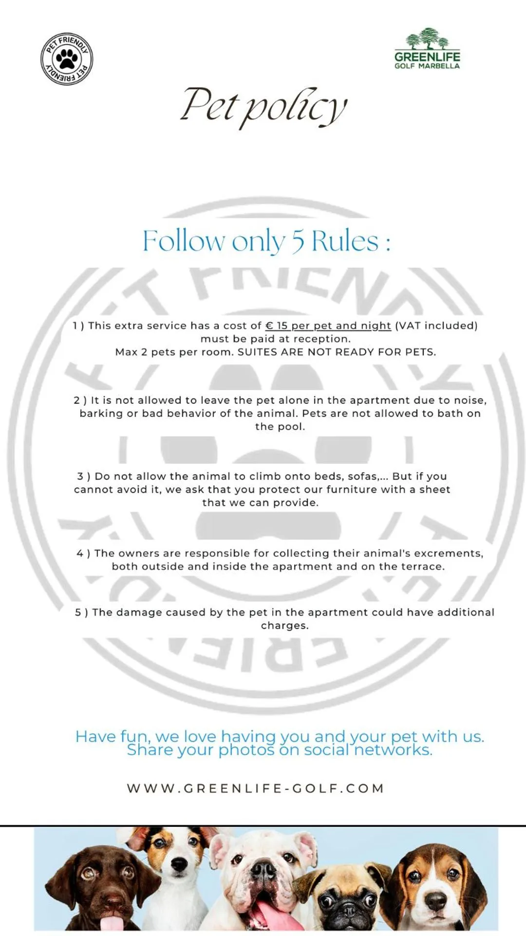 Animals in Hotel - Apartamentos Greenlife Golf