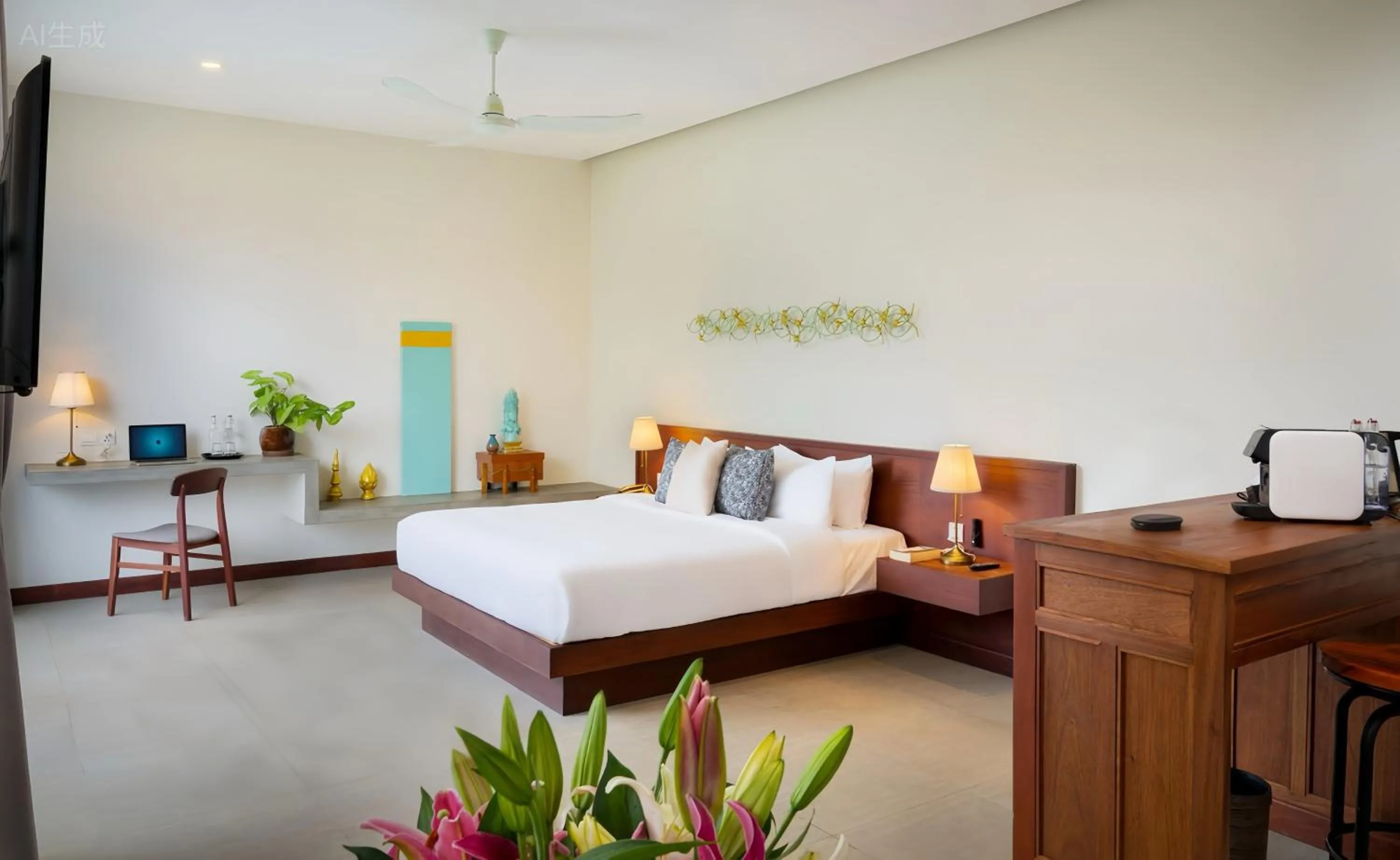 Bed in Gold Smith Residence