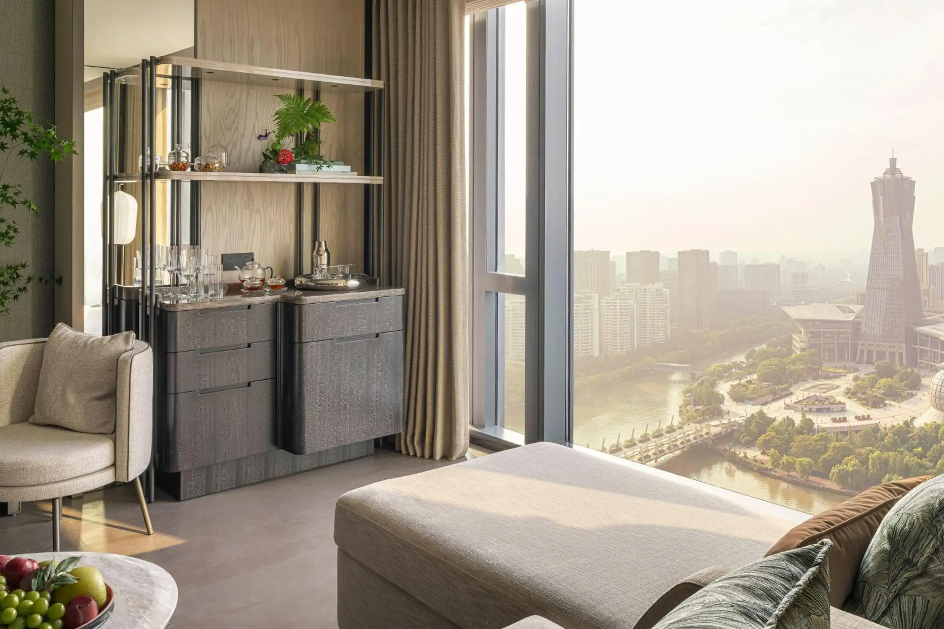 Premier King Room with Canal View in Four Seasons Hotel Hangzhou at Hangzhou Centre Premier King Room with Canal View in Four Seasons Hotel Hangzhou at Hangzhou Centre