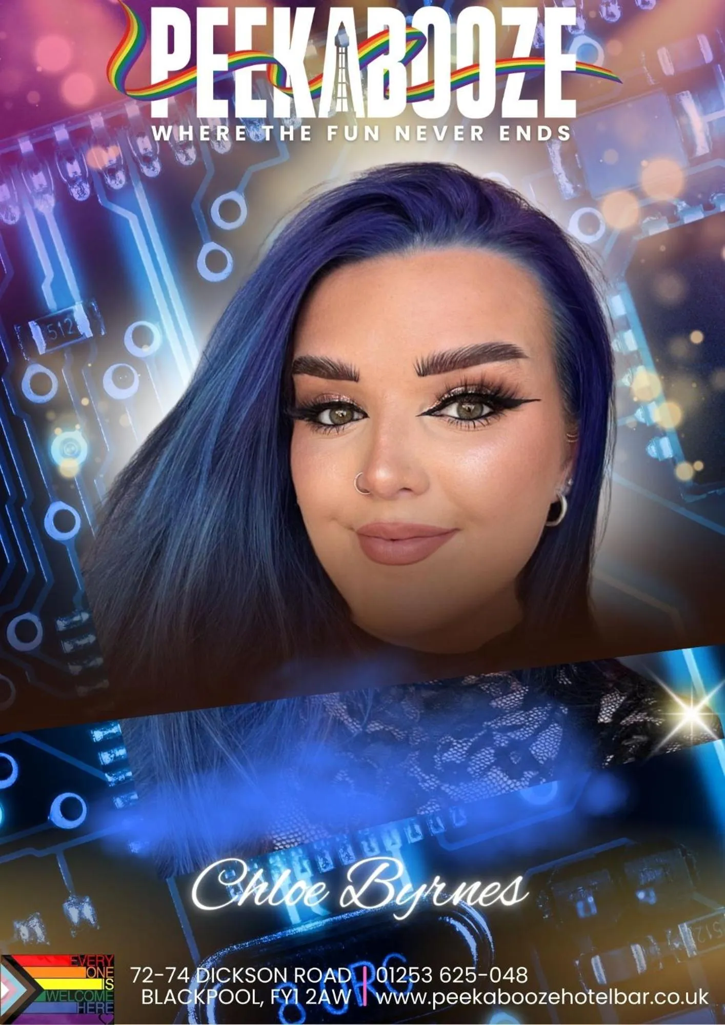 Text overlay in Peek-a-Booze - Budget Hotel - Adults Only