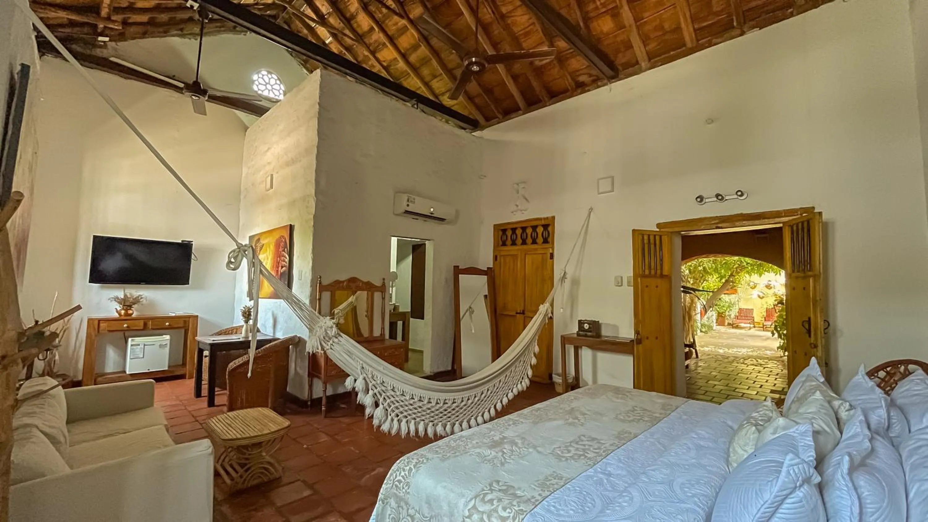 Decorative detail, Bed in Hotel Boutique Casa de Los Santos Reyes Valledupar