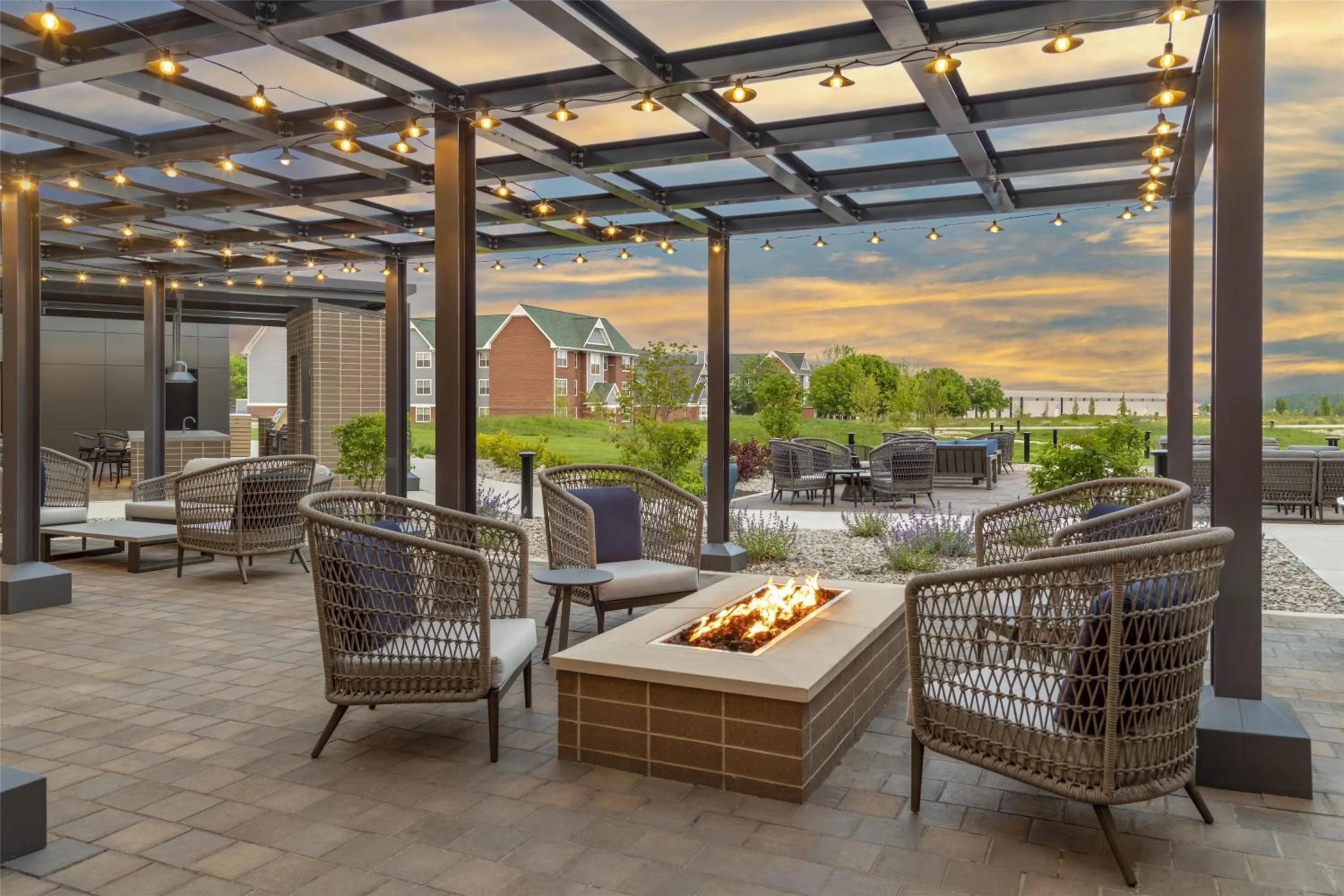 Patio in Homewood Suites By Hilton Holland