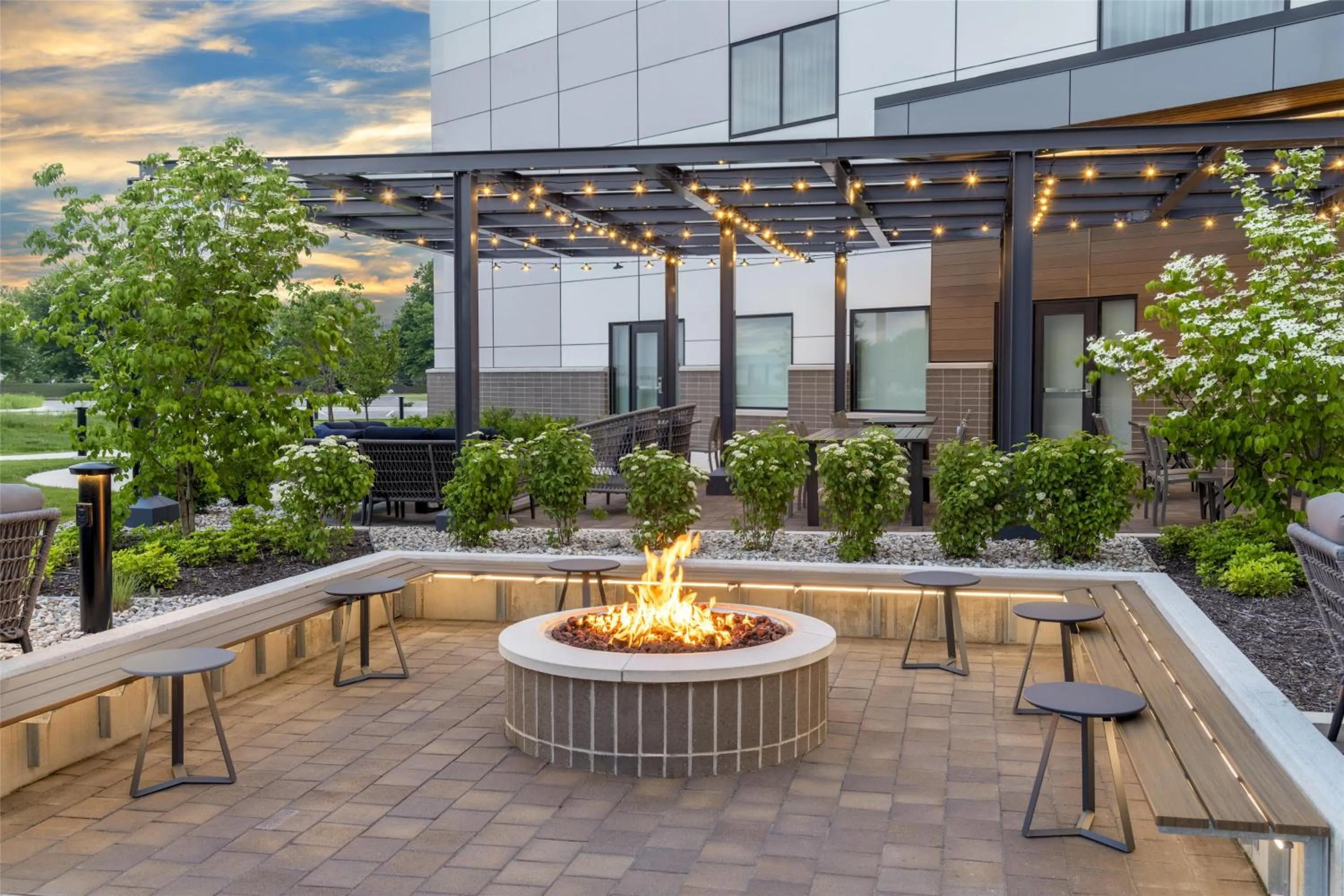 Patio in Homewood Suites By Hilton Holland