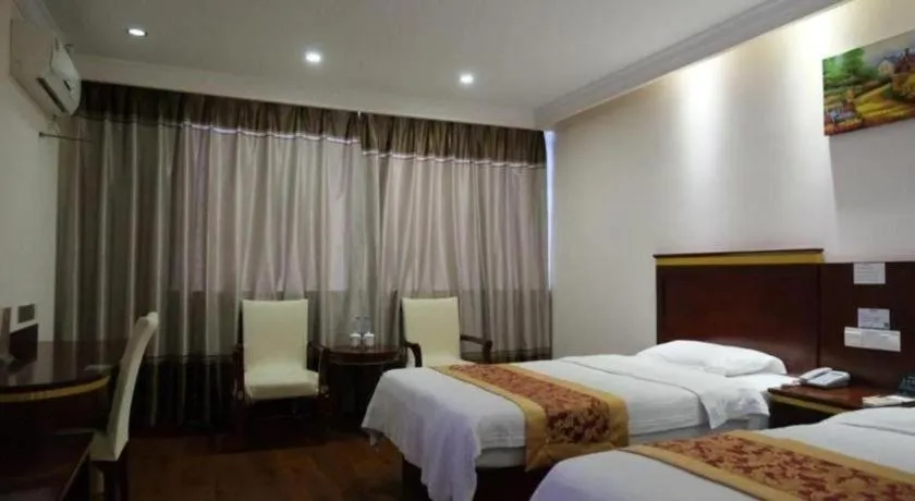 Bed in GreenTree Inn Shanghai Minhang Development Zone Subway Station Business Hotel