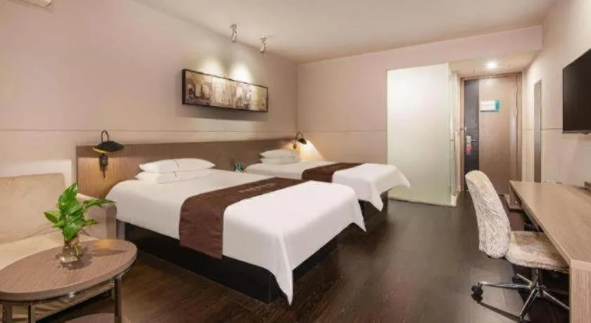 Bed in Jinjiang Inn Select Suzhou Industrial Park Dushu Lake Dongxing Road