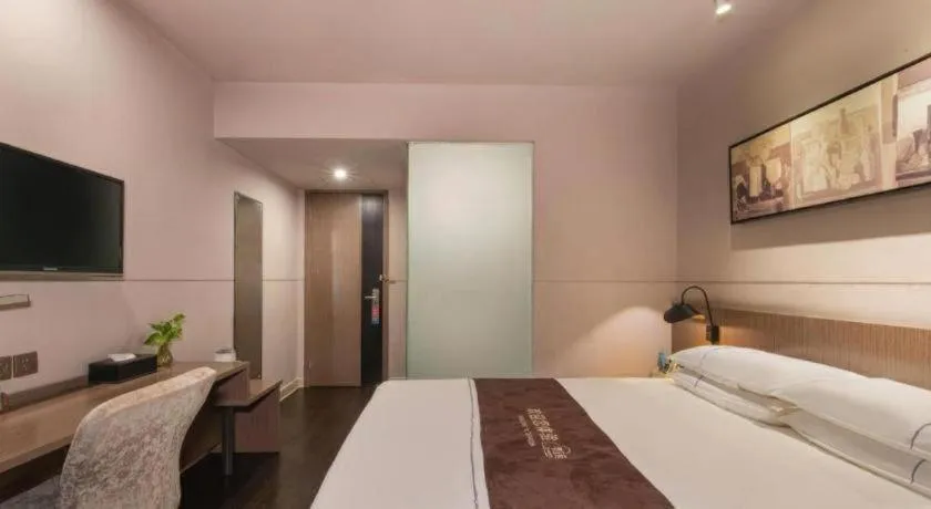 Bed in Jinjiang Inn Select Suzhou Industrial Park Dushu Lake Dongxing Road