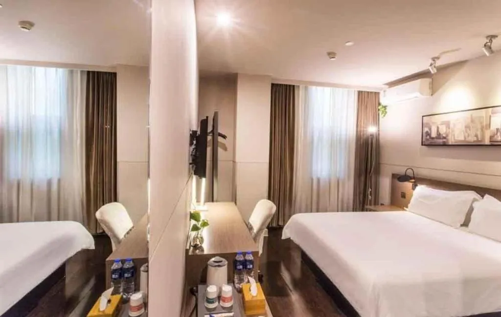 Bed in Jinjiang Inn Select Suzhou Industrial Park Dushu Lake Dongxing Road