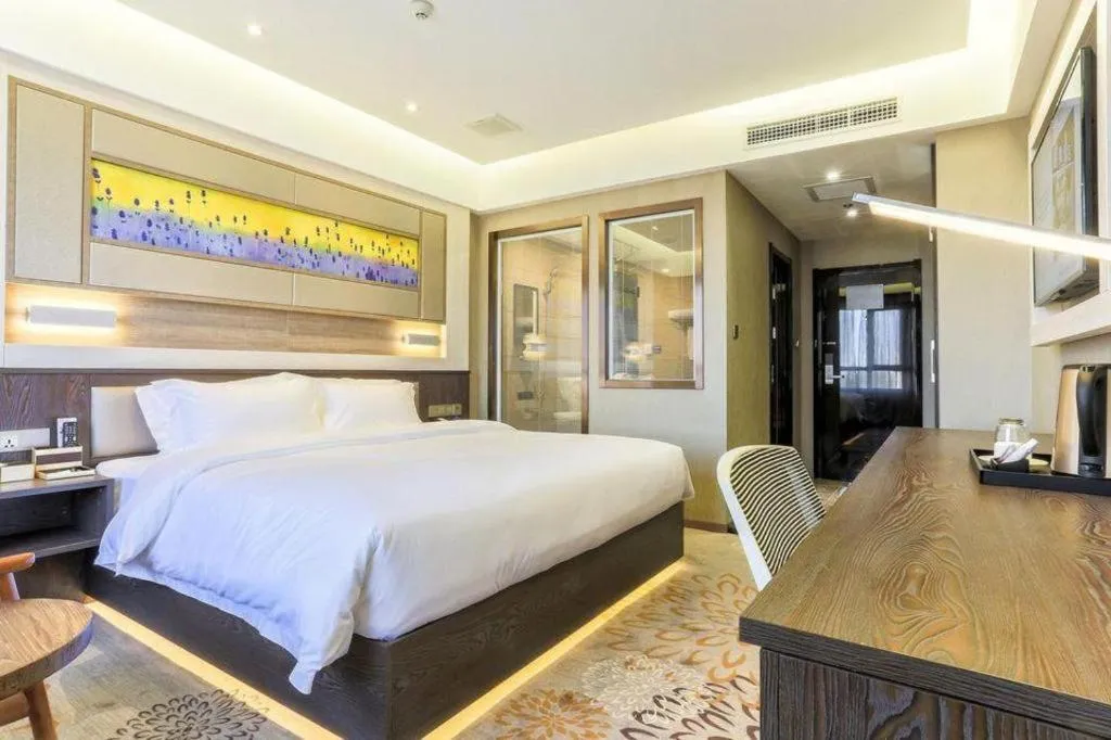 Bed in Lavande Hotel Tianjin Binhia Yujiabao Finance Center Branch