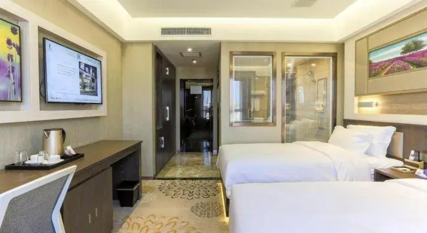 Bed in Lavande Hotel Tianjin Binhia Yujiabao Finance Center Branch Bed in Lavande Hotel Tianjin Binhia Yujiabao Finance Center Branch