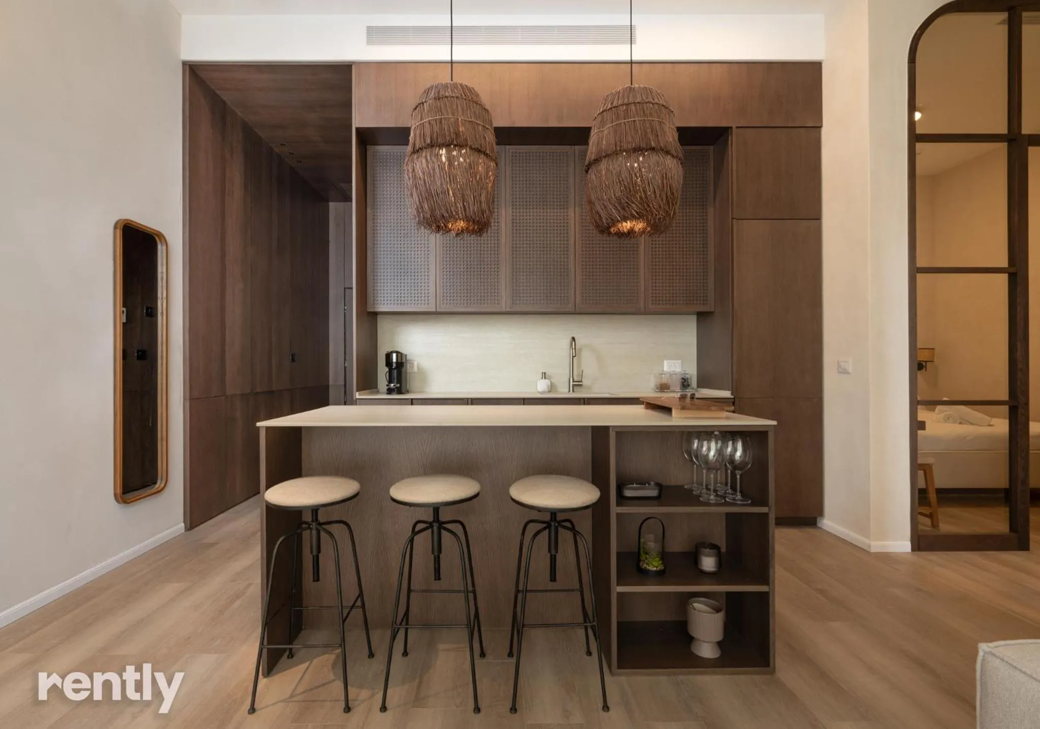 Kitchen or kitchenette in Luxury Suites With Balcony And Jacuzzi At Sea Side By Rently