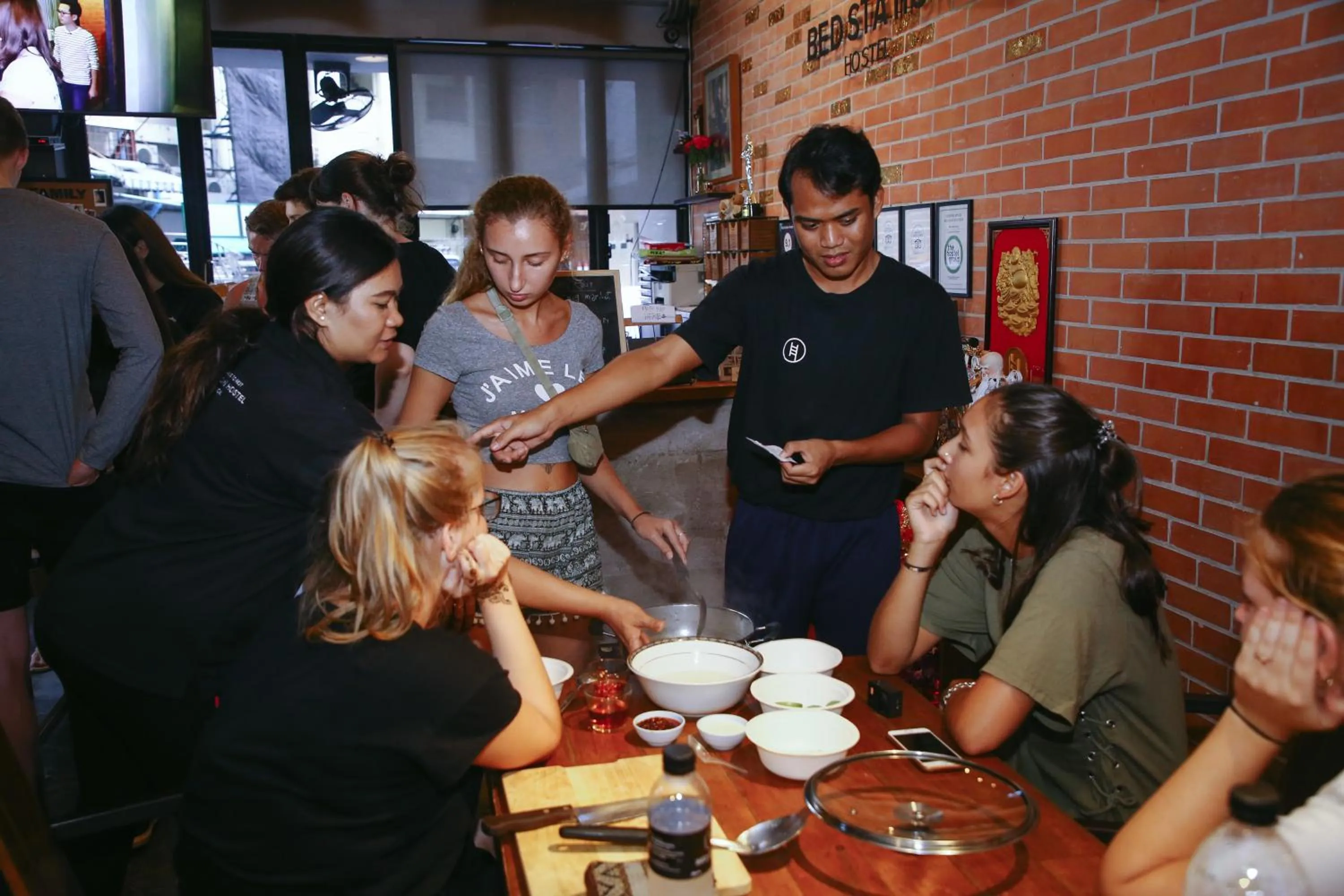 Evening entertainment in BED STATION Hostel Ratchthewi