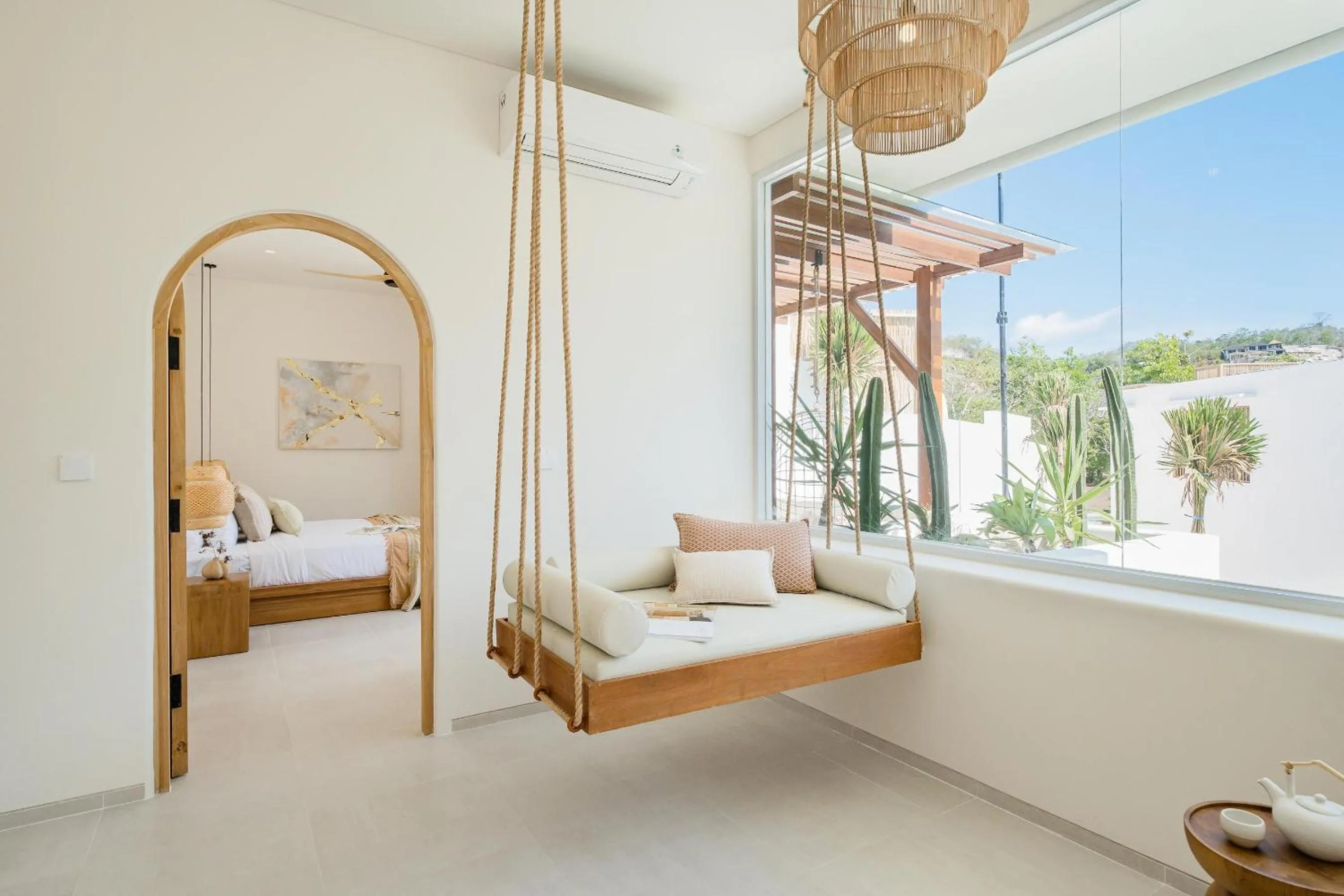 Seating area, Bed in Mazari Villas