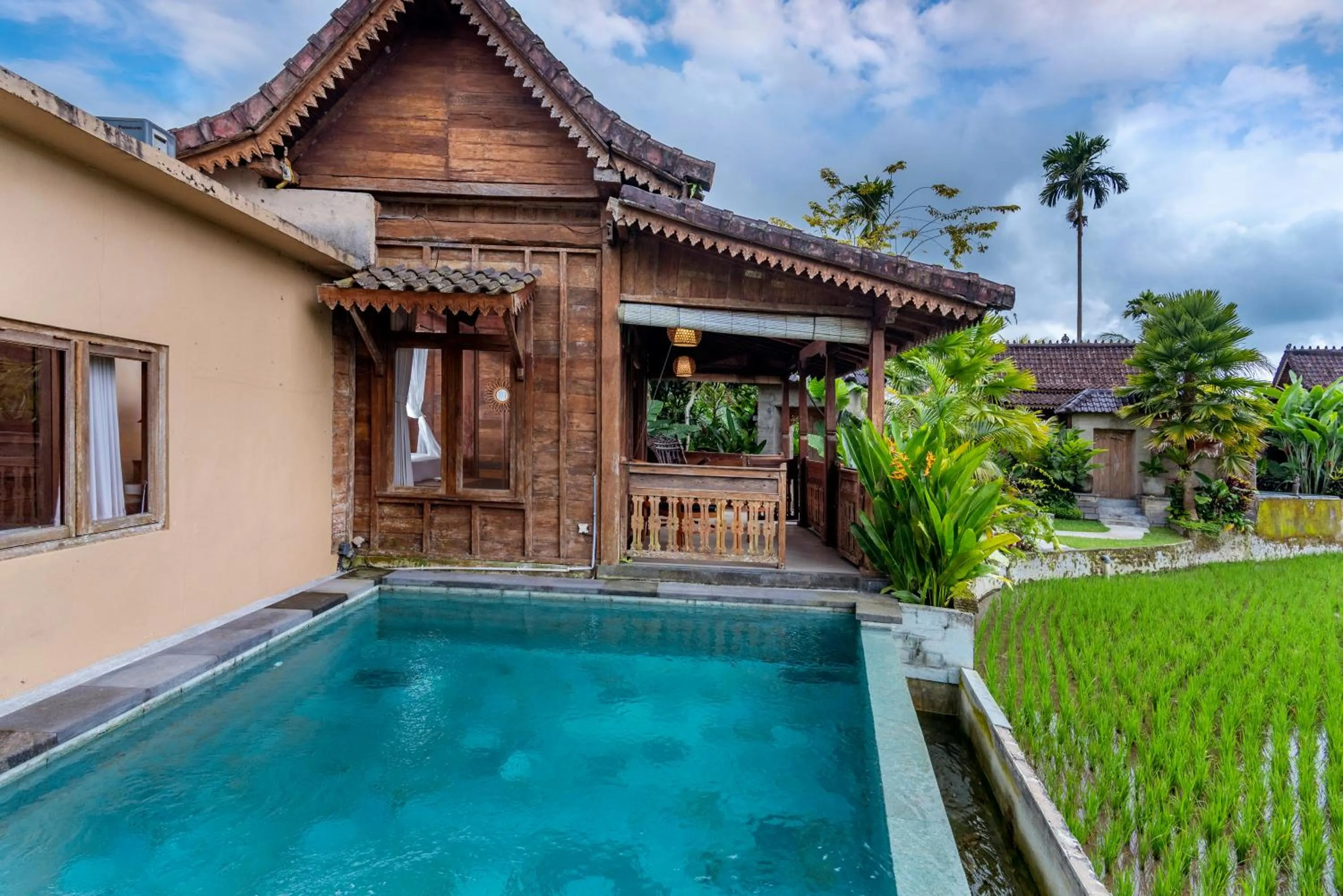 Pool view in Taksu Sebatu Villa by Dhananjaya Hospitality