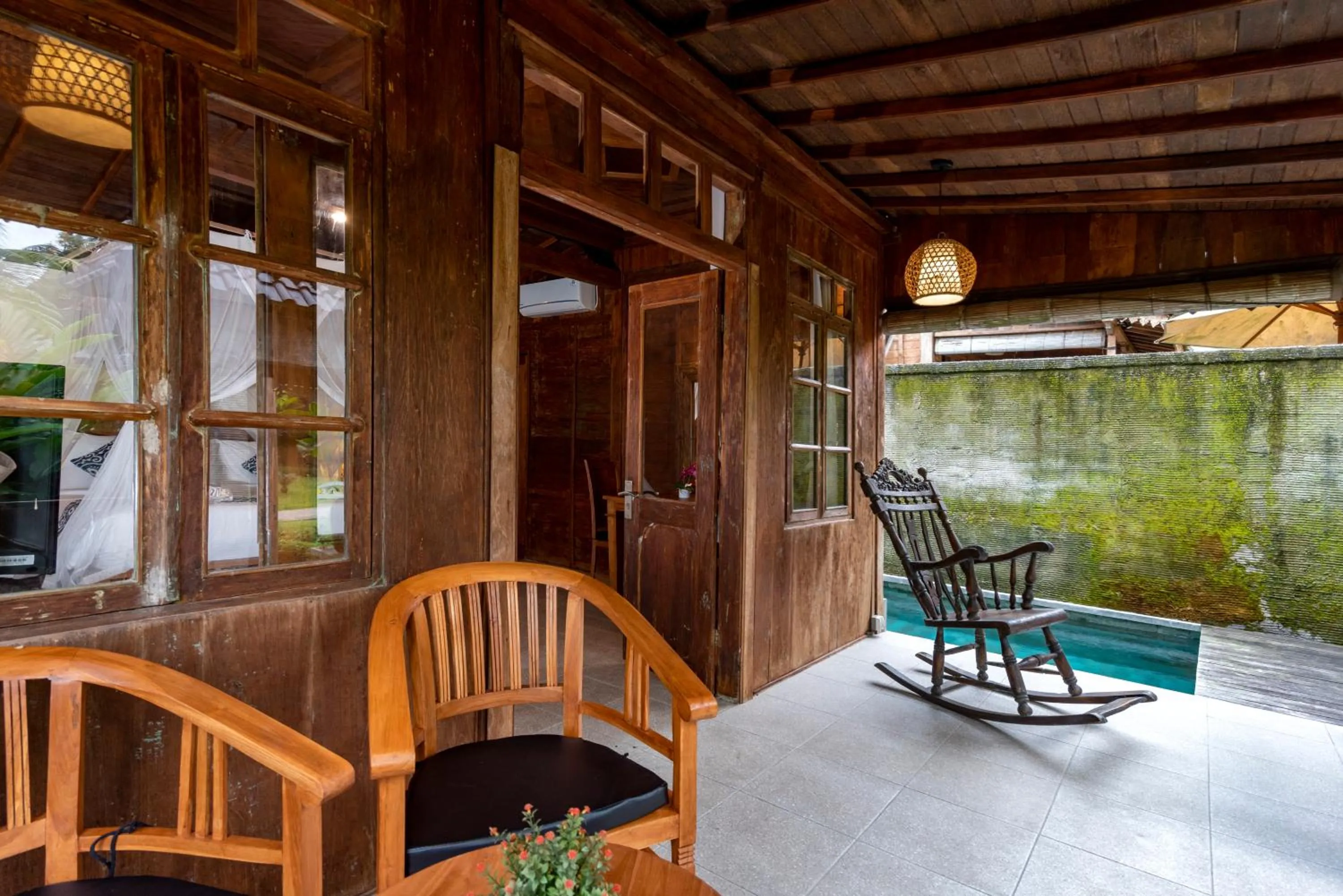 Balcony/Terrace in Taksu Sebatu Villa by Dhananjaya Hospitality