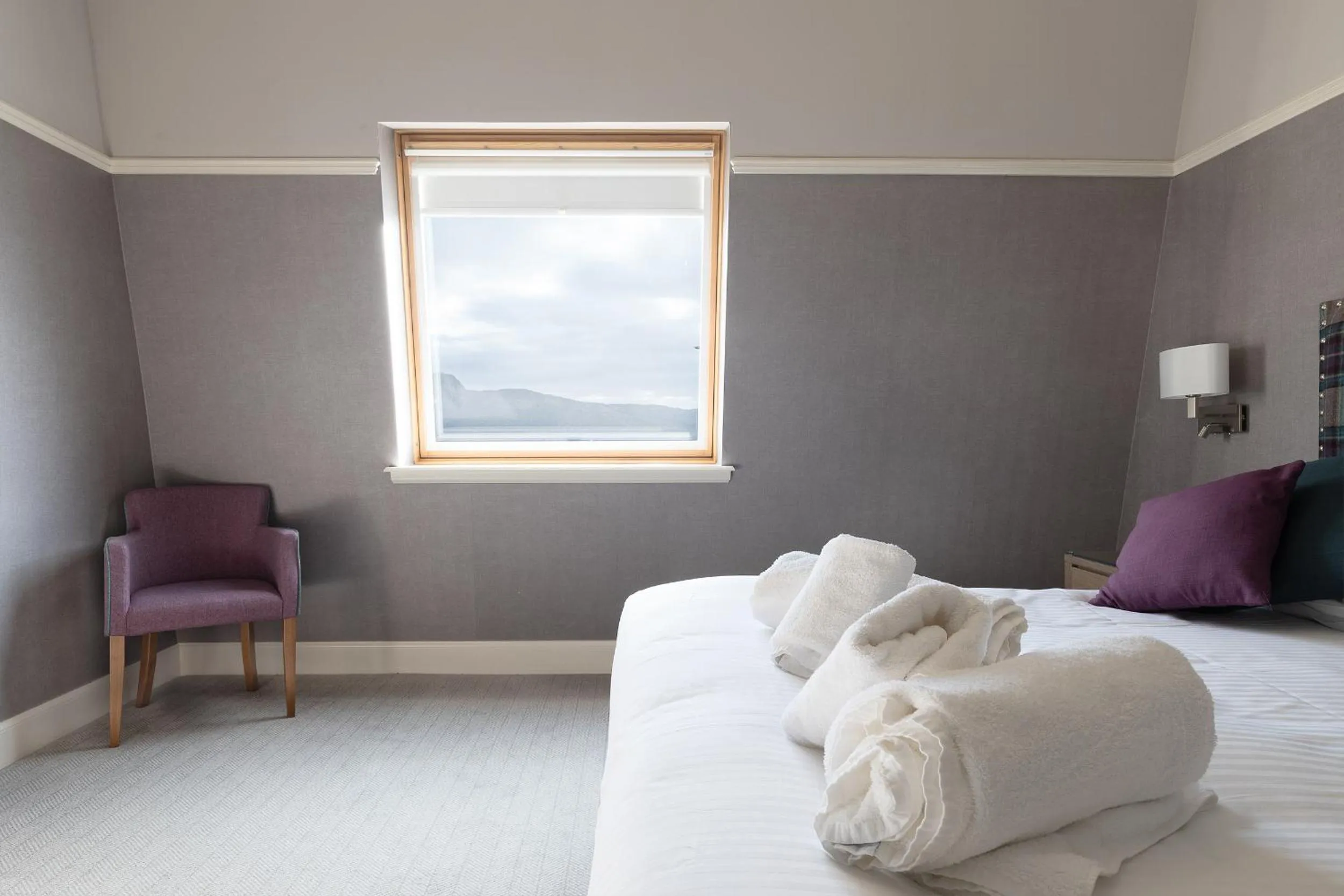 View (from property/room), Bed in Balmacara Hotel