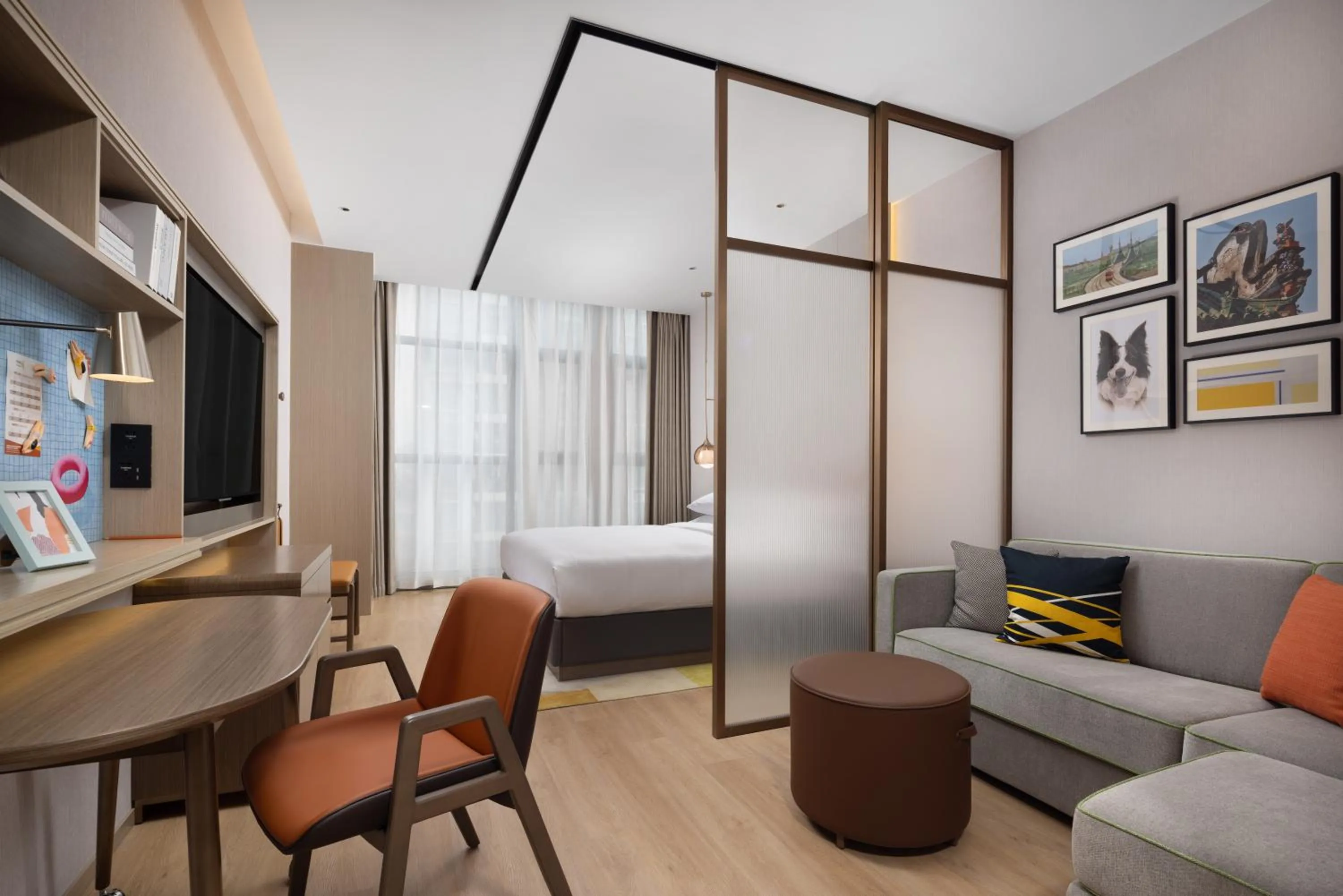 Bed in Home2 Suite by Hilton Dongguan Shipai