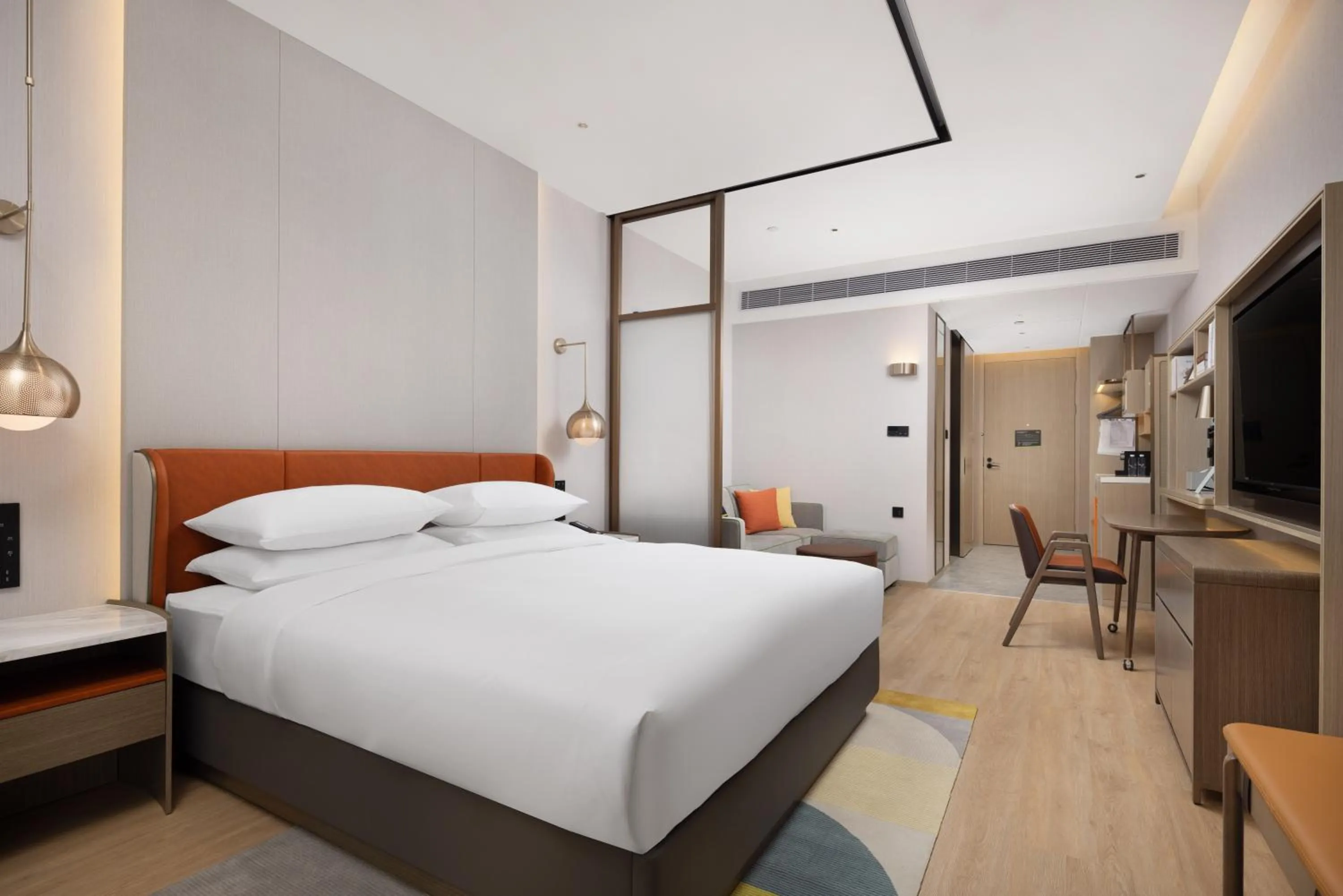 Bed in Home2 Suite by Hilton Dongguan Shipai