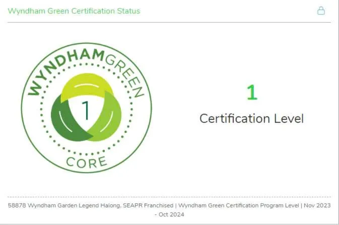 Certificate/Award in Wyndham Garden Legend Halong