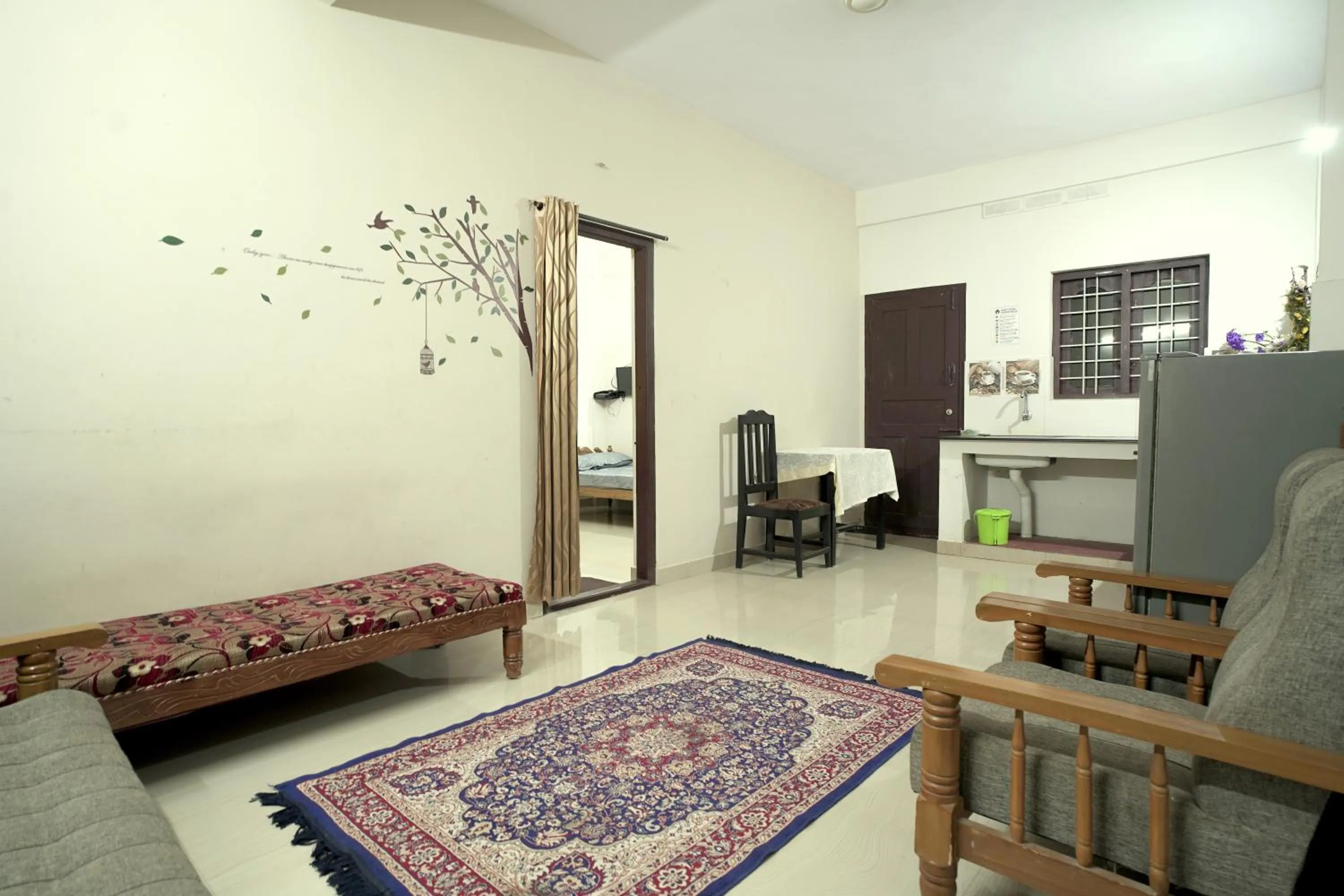 Kitchen or kitchenette, Bed in Dean Dale Cottages