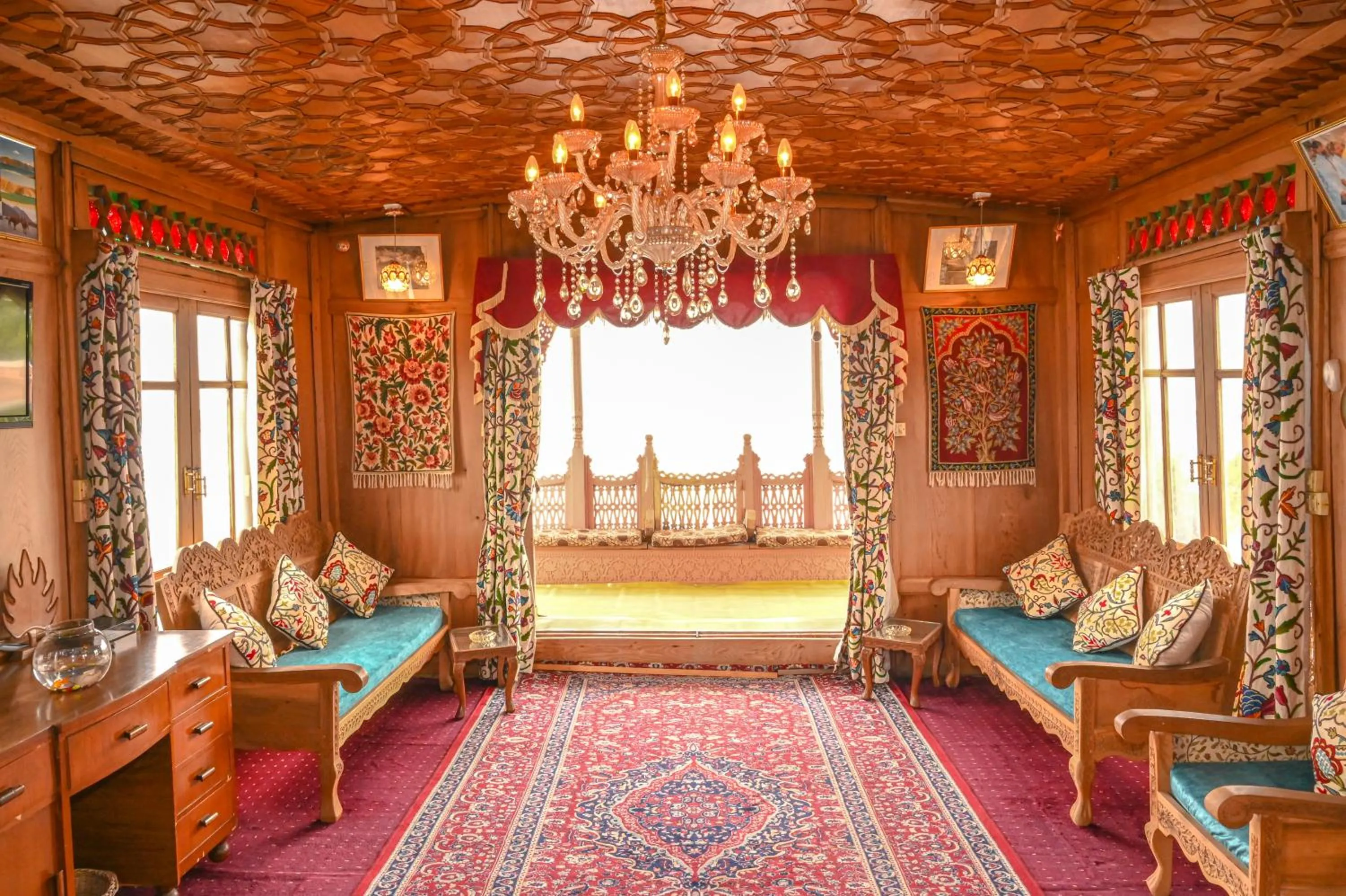 Living room in Golden Flower Heritage Houseboats