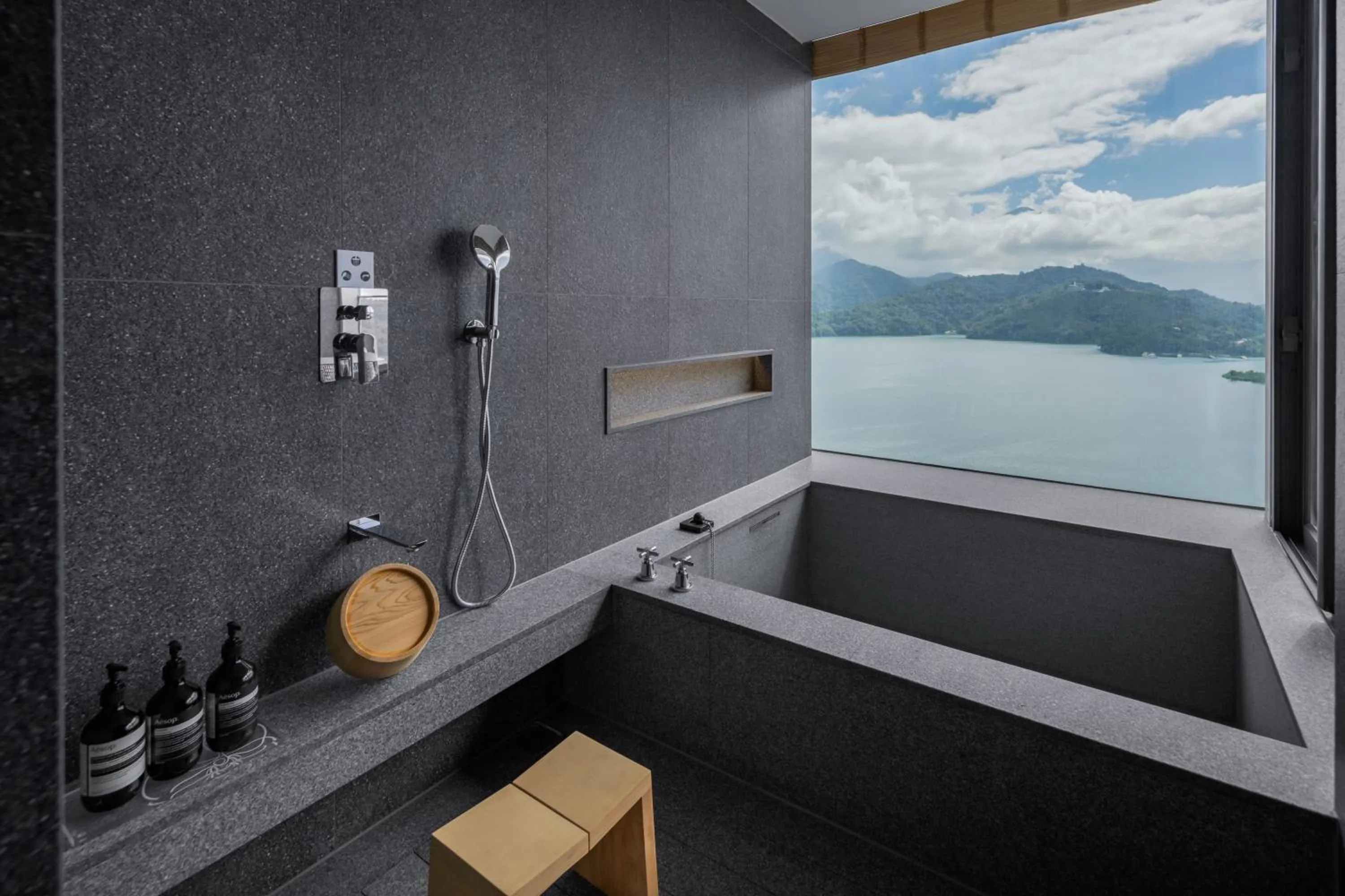 Hot Spring Bath in Grand Hilai Sun Moon Lake