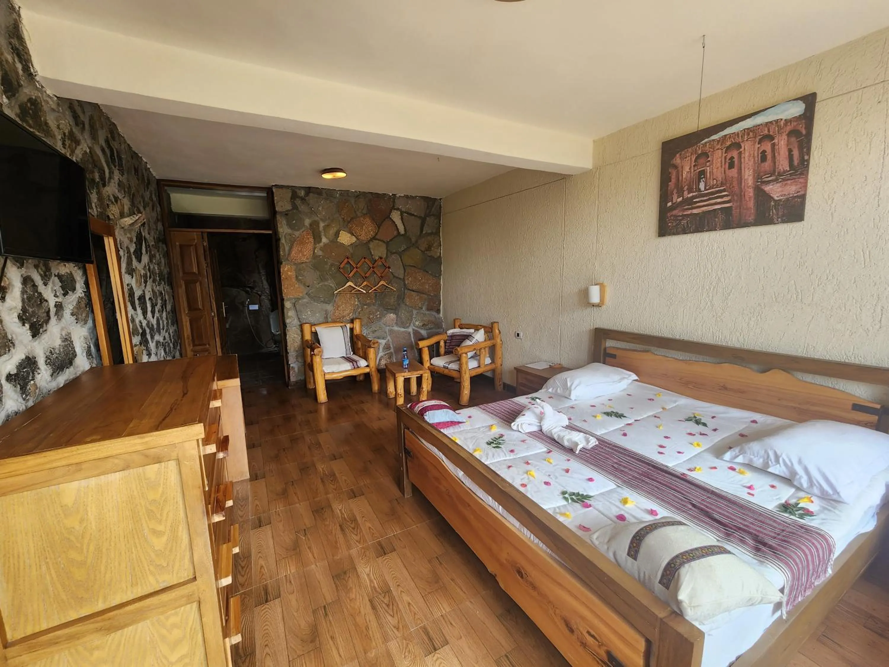 Bed in Sora Lodge Lalibela