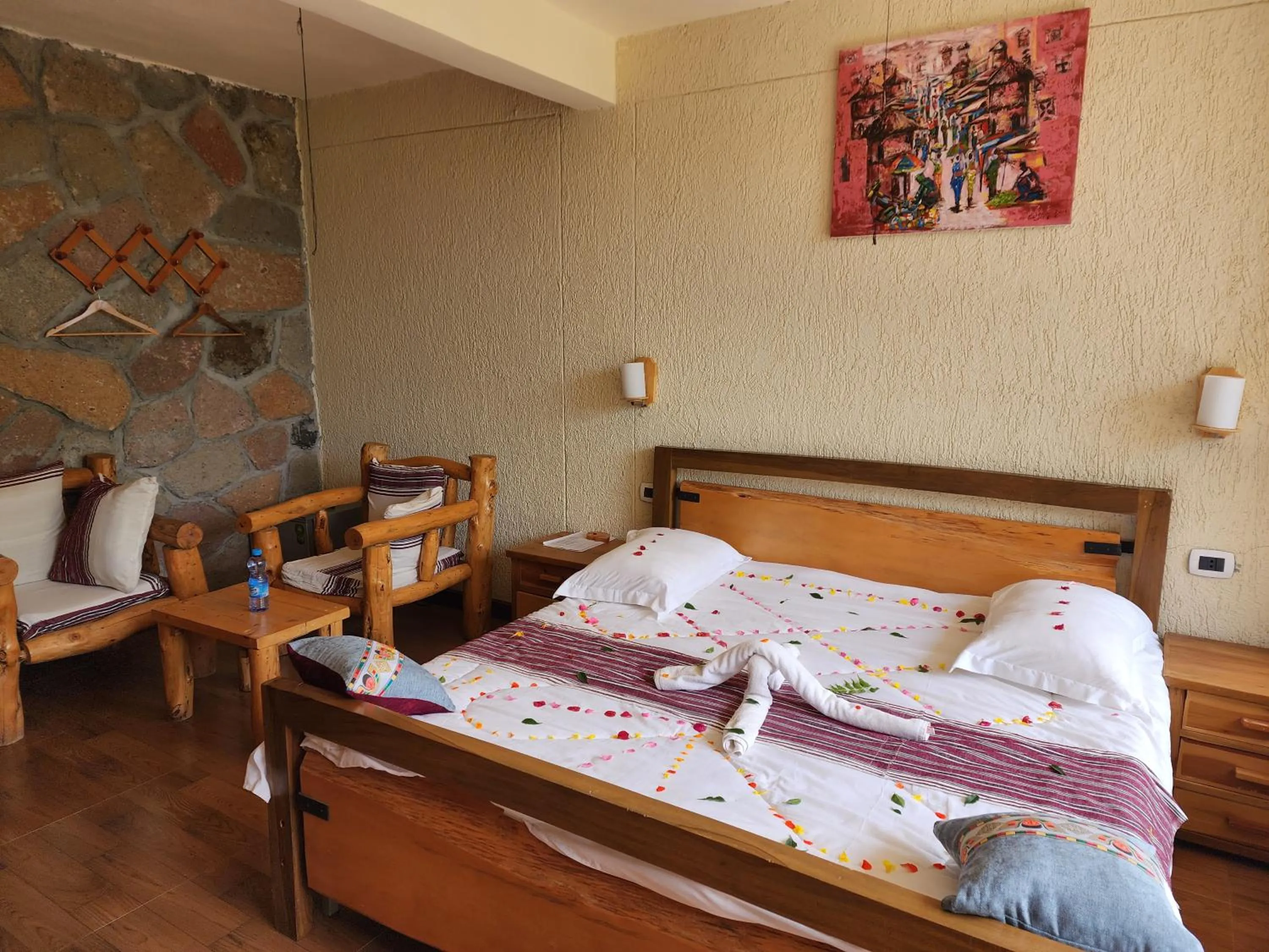 Bed in Sora Lodge Lalibela