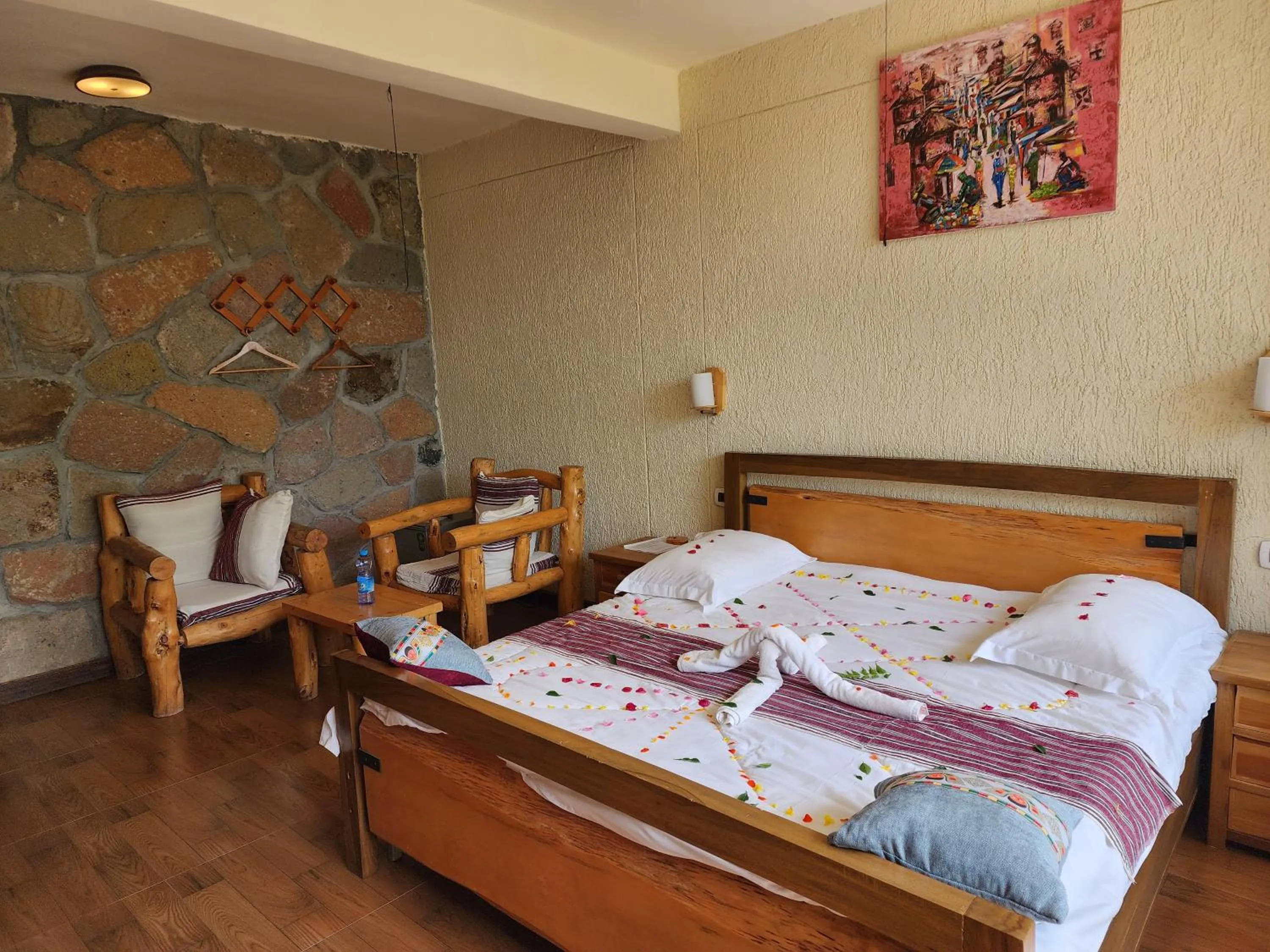 Bed in Sora Lodge Lalibela