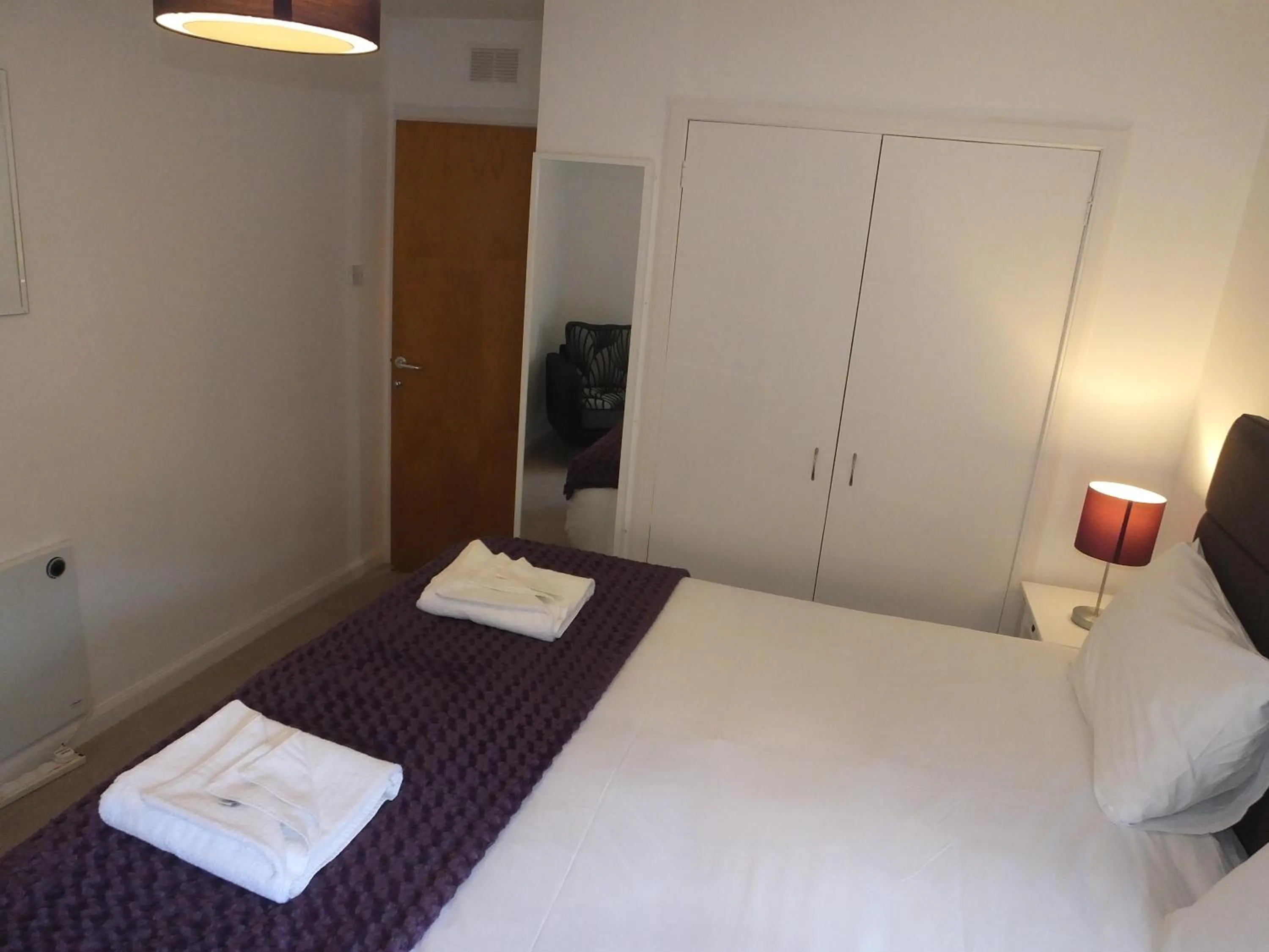 Bedroom, Bed in Lochrin Apartments by Edinburgh City Apartments