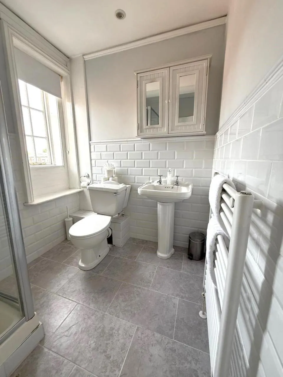 Toilet in East Pallant Bed and Breakfast, Located in Large Georgian Townhouse in Central Chichester