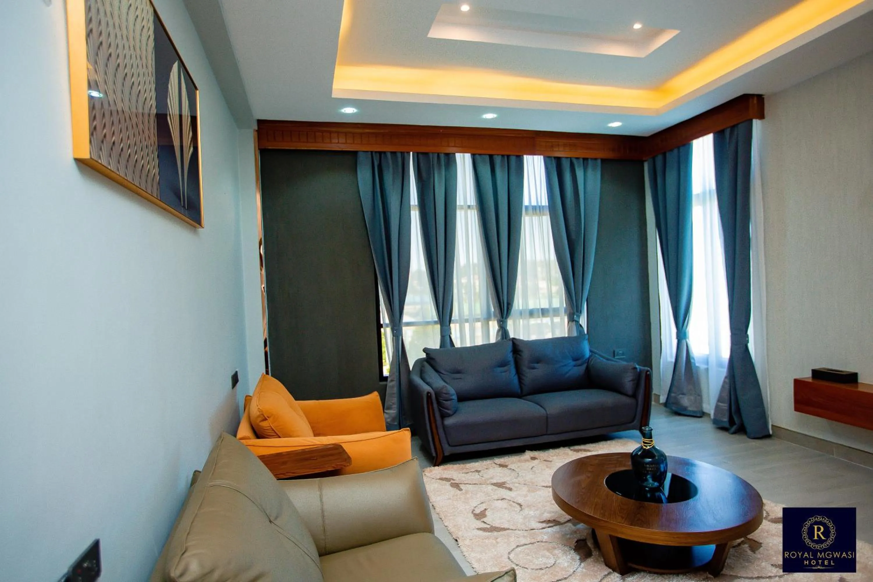 Seating area in Royal Mgwasi Hotel