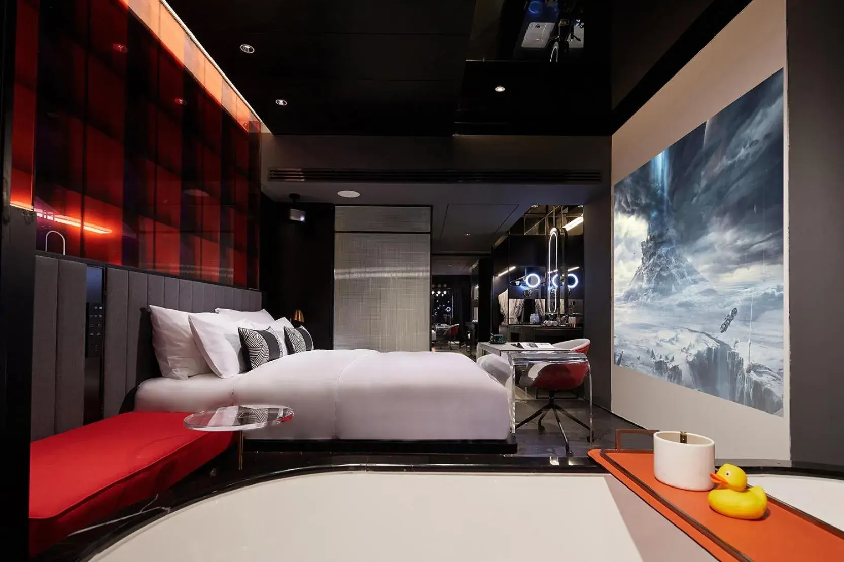 Red & Black King Room in SEYA Design Hotel - Chengdu Taikoo Li - Managed by SEYA GROUP Red & Black King Room in SEYA Design Hotel - Chengdu Taikoo Li - Managed by SEYA GROUP