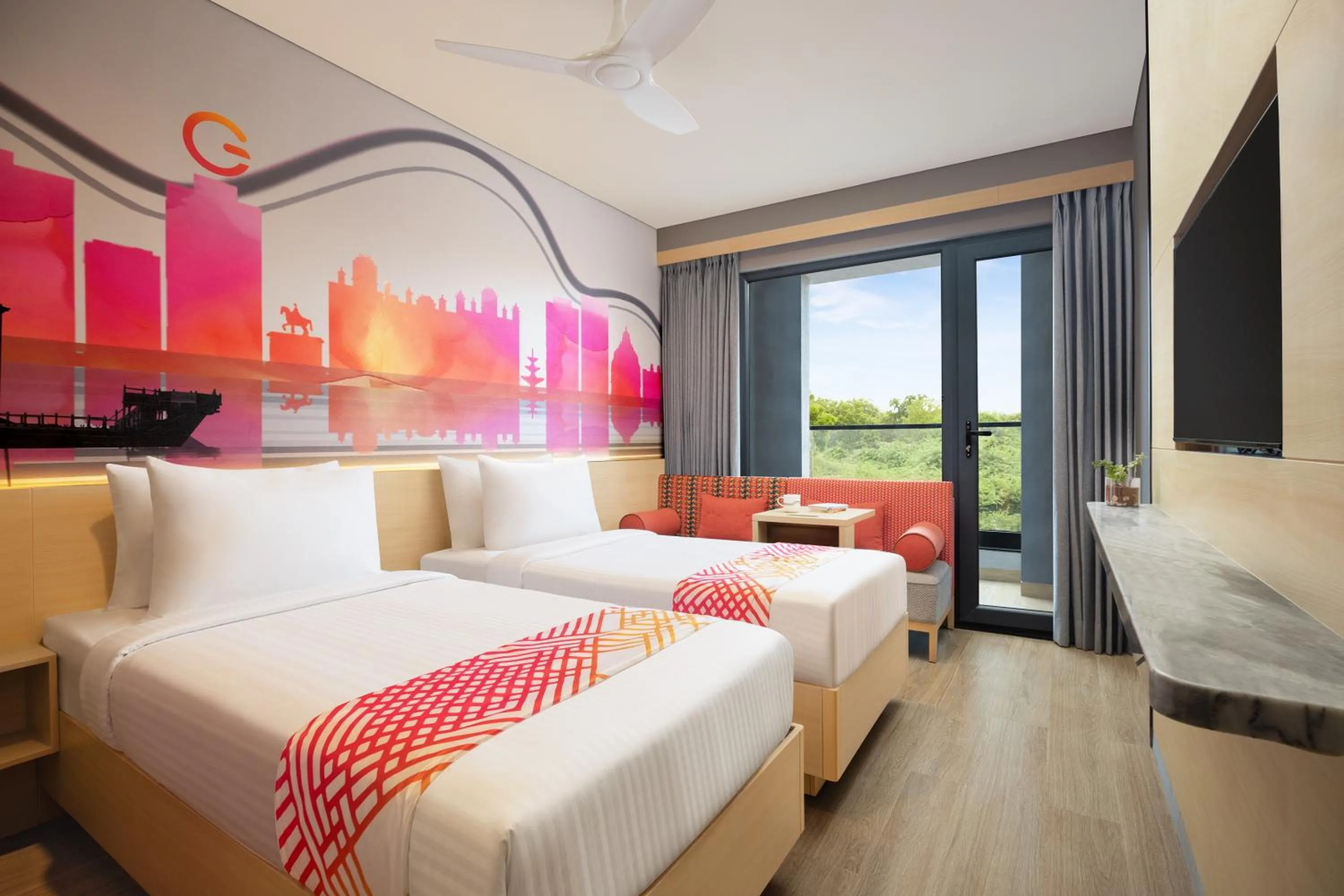 Bedroom, Bed in Ginger Udaipur, Shastri Circle