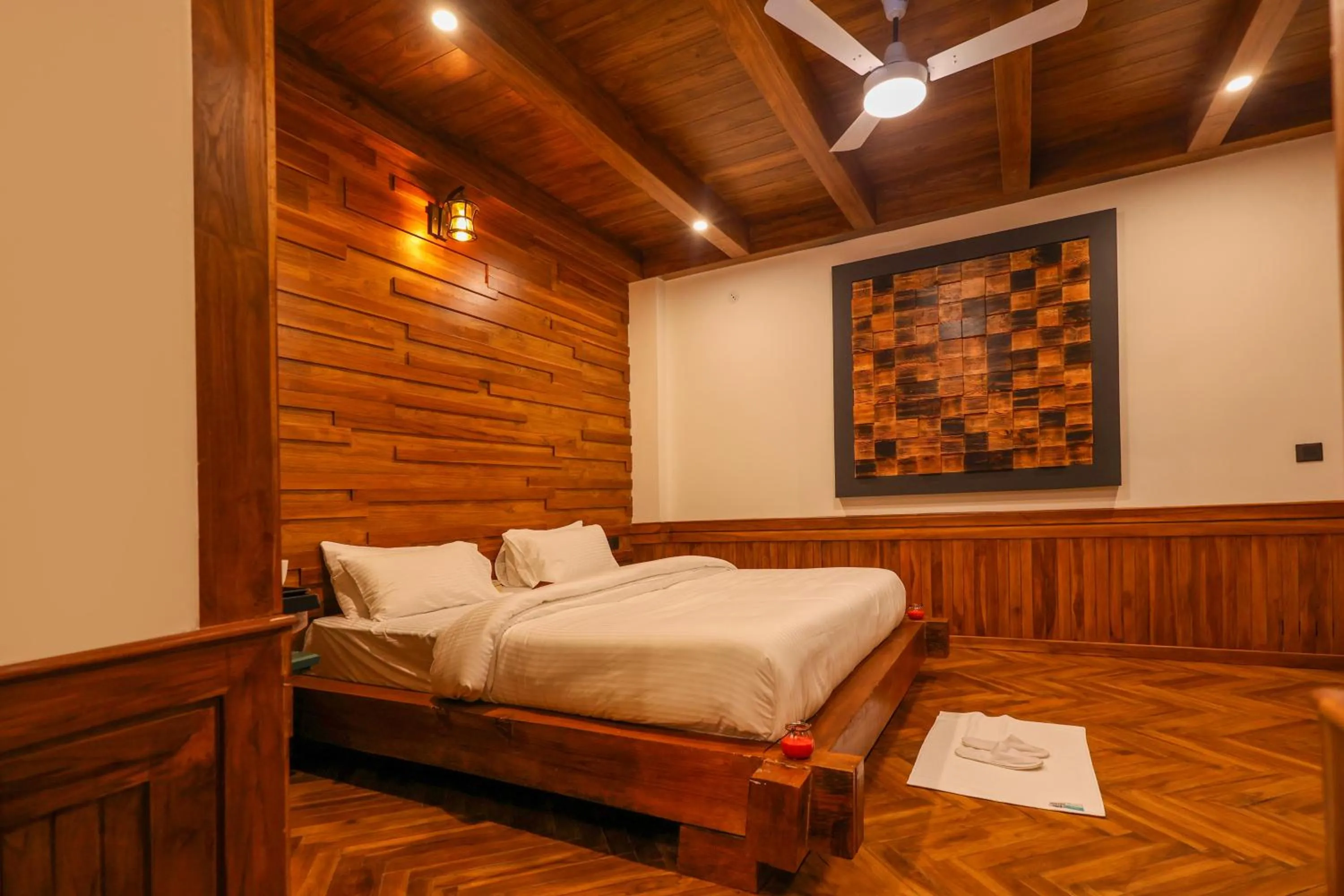 Bed in Koro Treehouse Resort Luxury Wooden Cottages and Villas with Private Pool