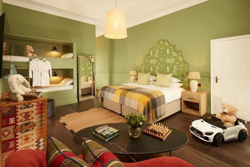 Bed in Down Hall Hotel