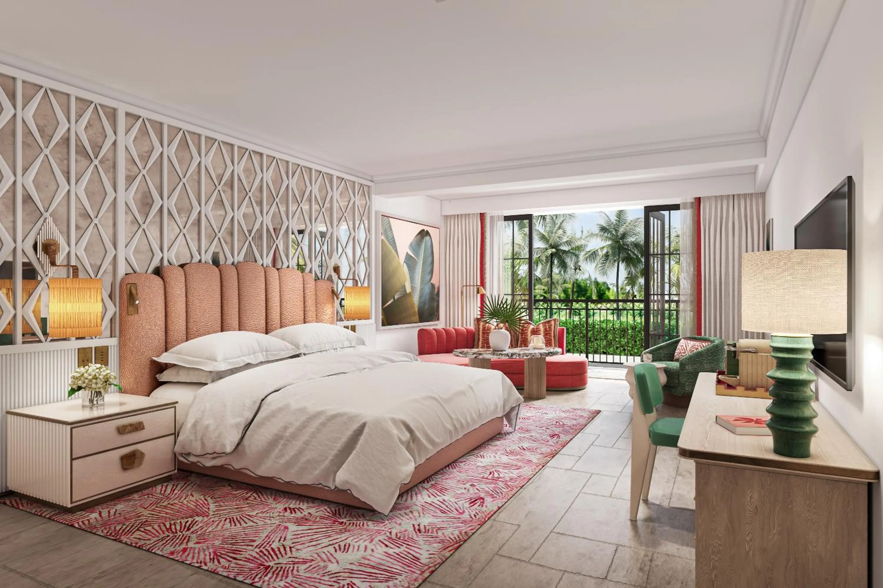 Bedroom, Bed in Palm House Hotel Palm Beach