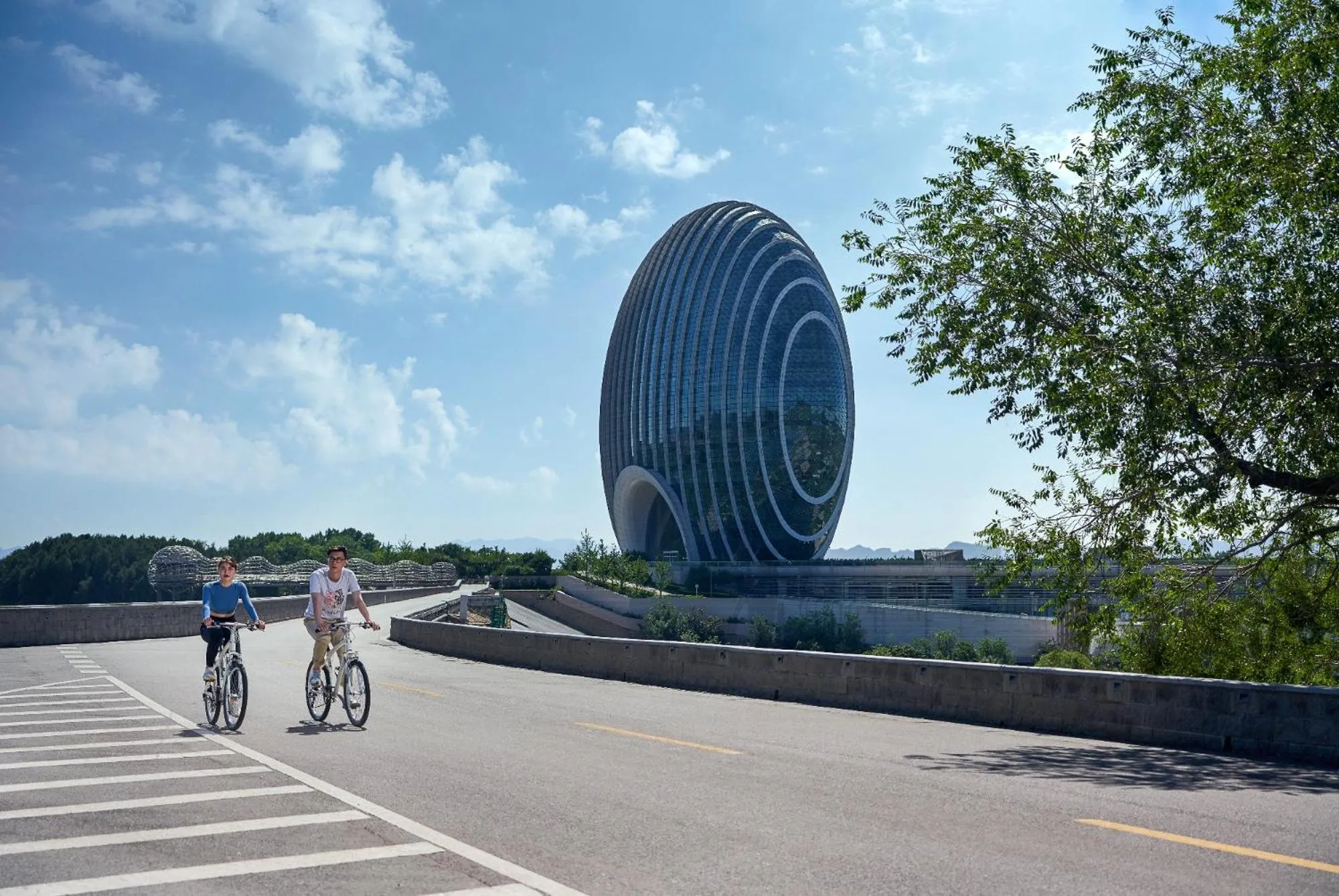 Cycling in Sunrise Kempinski Hotel Beijing