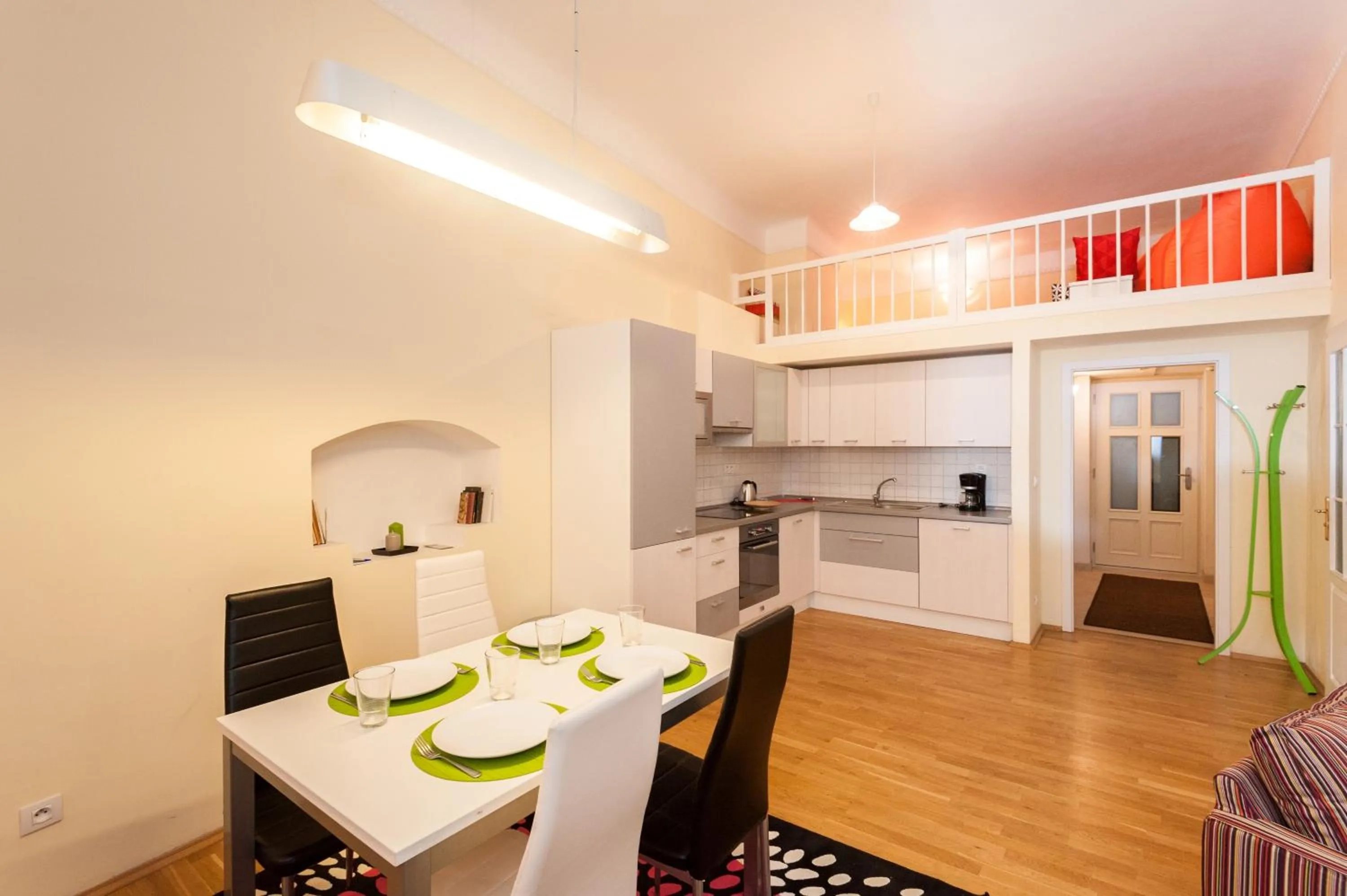 Kitchen or kitchenette in Hybernska Apartments by Pragueforyou