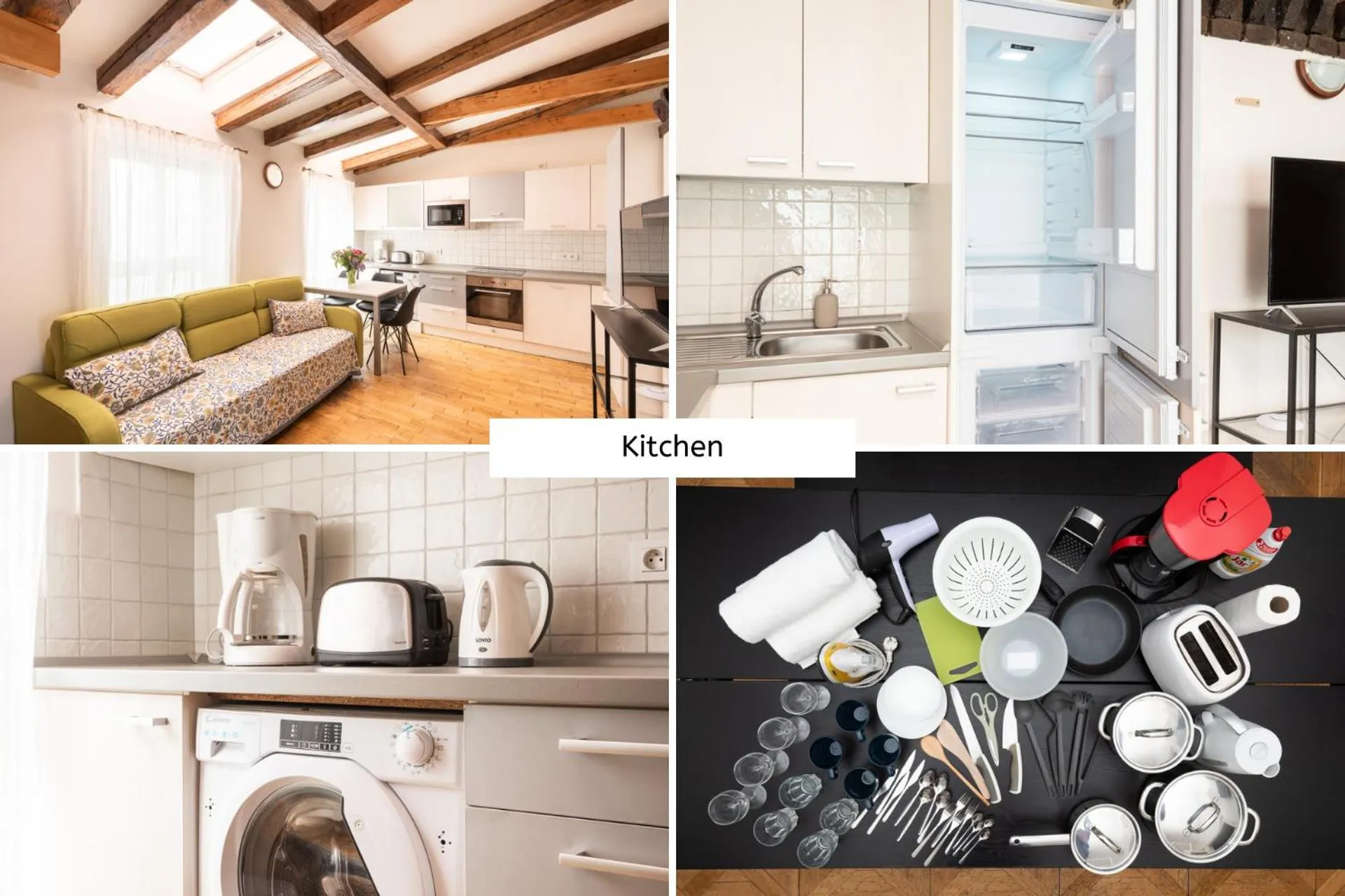 Kitchen or kitchenette in Hybernska Apartments by Pragueforyou